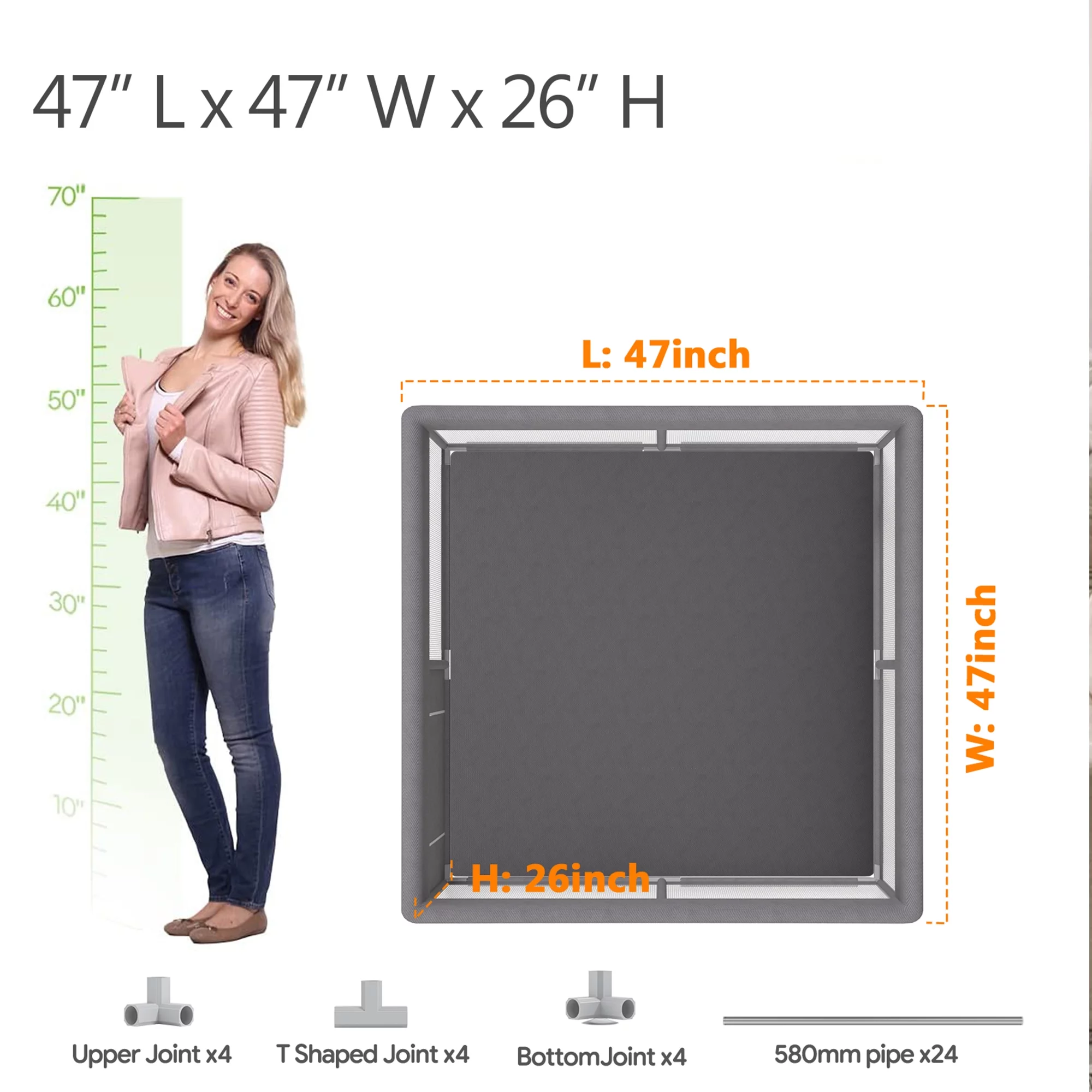 Pkinoicy 47x47inch Play Pen with Mat for Babies and Toddlers, Playpen with Mat, Baby Playpen with Mat, mall Baby Playpen with Mat - Womvr