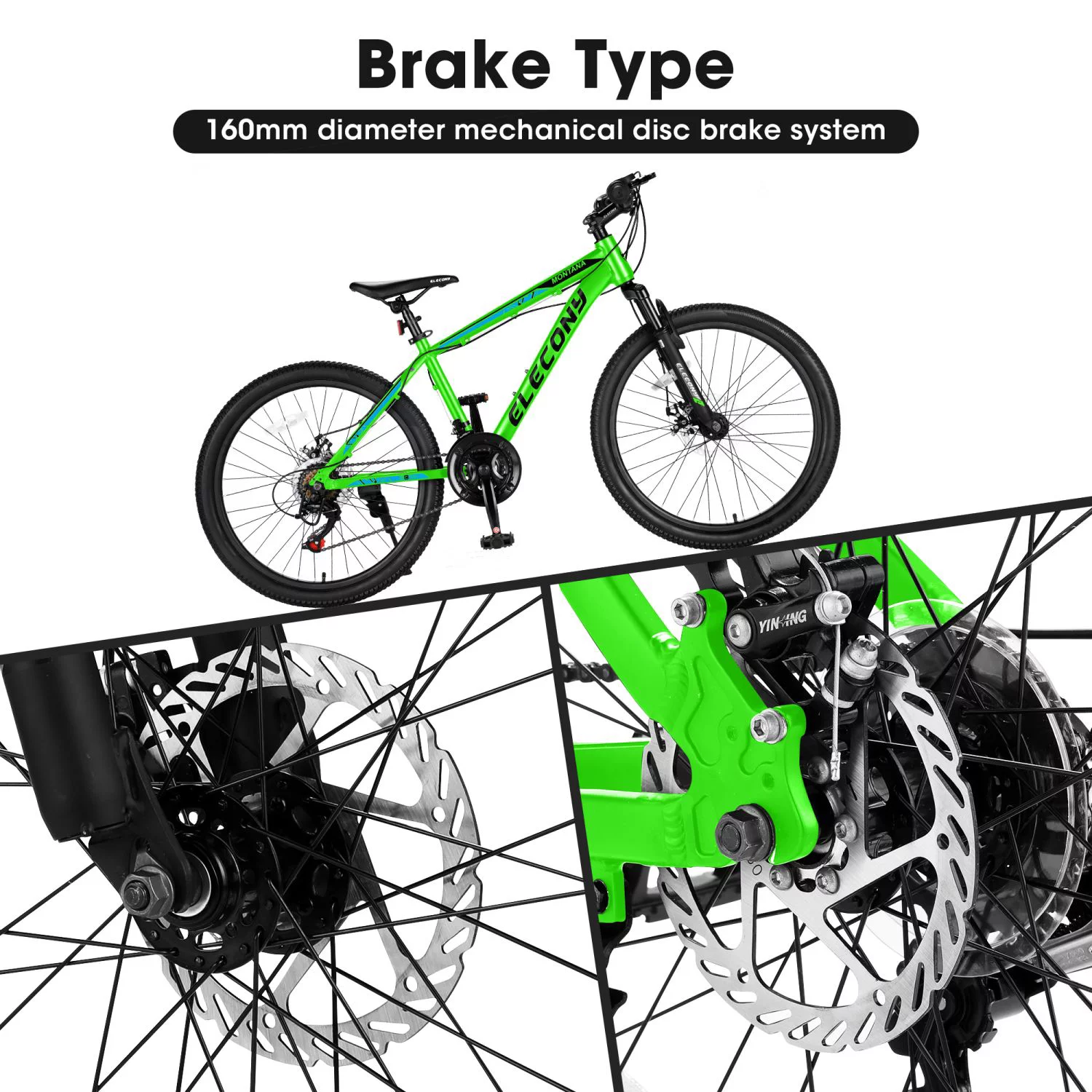 24 inch Mountain Bike, Shimano 21 Speed Drive, Dual Disc Brake, Front Suspension MTB For Boy Girl - Womvr