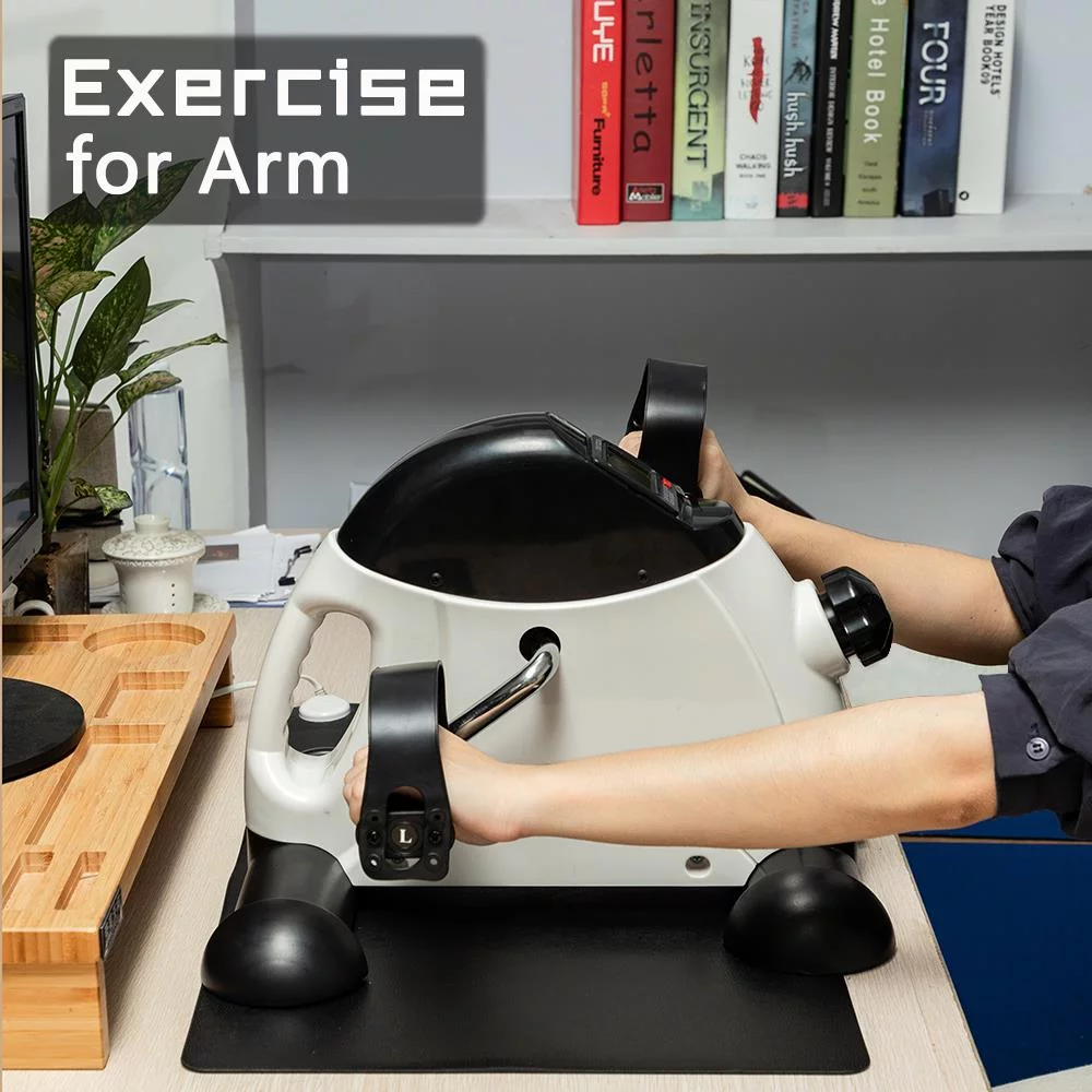 Zimtown Under Desk Bike Pedal Exerciser, Portable Mini Cycle Exercise Bike, for Leg/Arm Fitness Workout, Home Office Use, White - Womvr