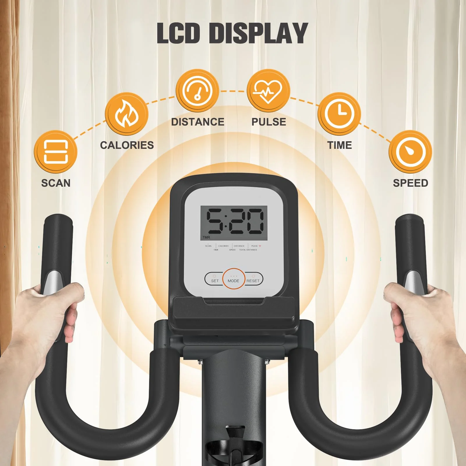 Relife Sports Upright  Exercise Bike with Fitness APP Foldable Stationary Bike for Home Gym , Black - Womvr