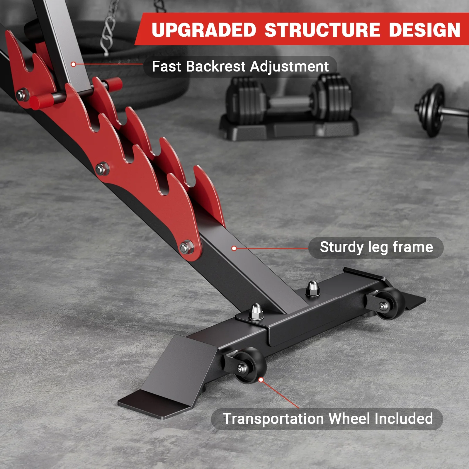 GIKPAL 6 Positions Adjustable Weight Bench,Foldable Workout Olympic Weight Bench Press for Full Body Strength Training,Incline, Flat, Decline,Maximum Weight 800 Lbs. - Womvr