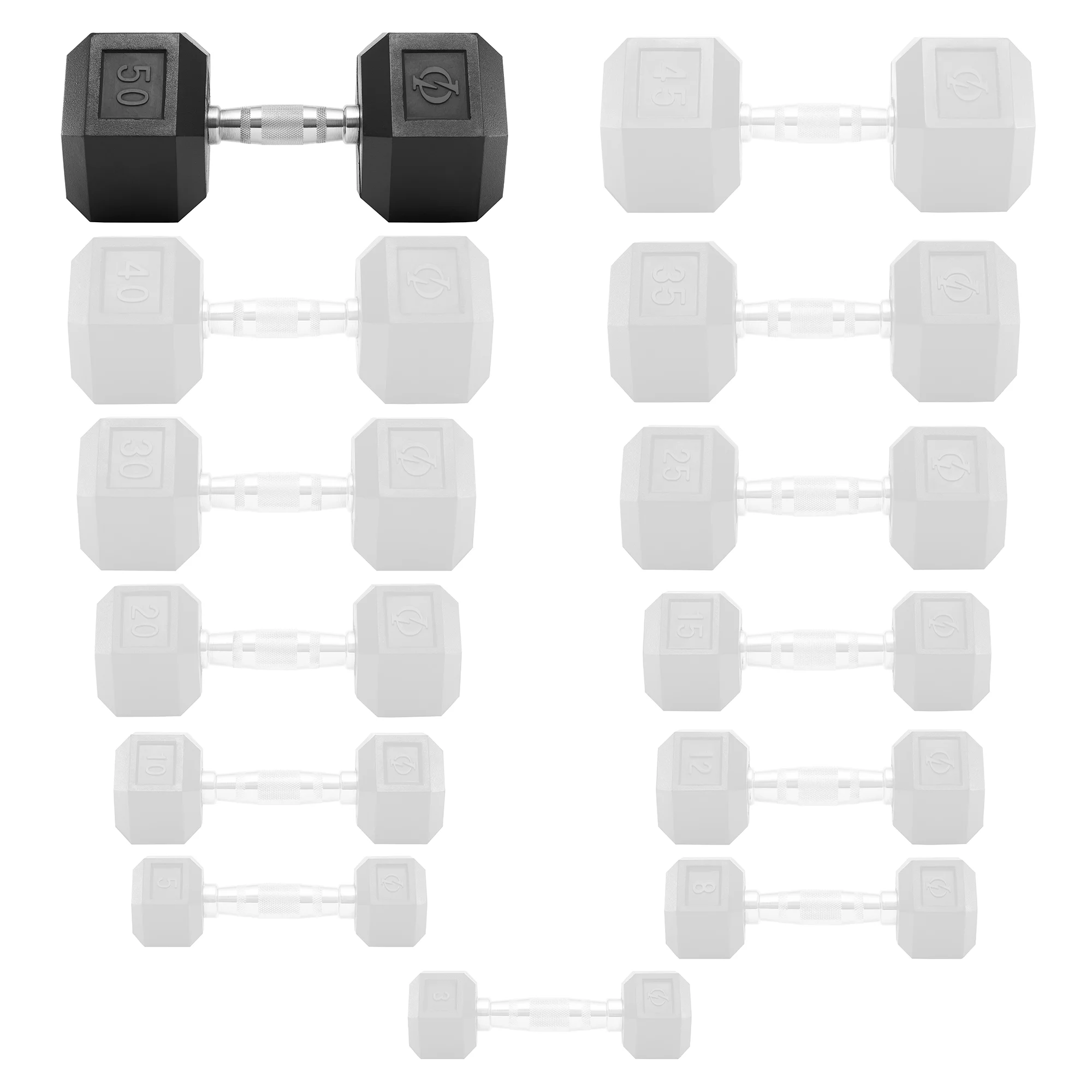 Philosophy Gym Rubber Coated Hex Dumbbell Hand Weight, 45 lbs - Womvr