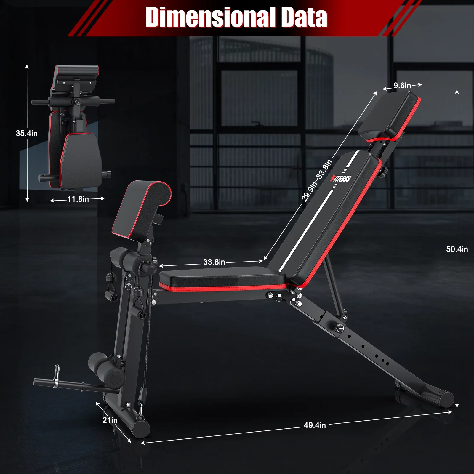 GIKPAL 770 LB Adjustable Weight Bench Foldable Workout Bench Press for Full Body Strength Training, Incline Decline Bench with Fast Folding - Womvr