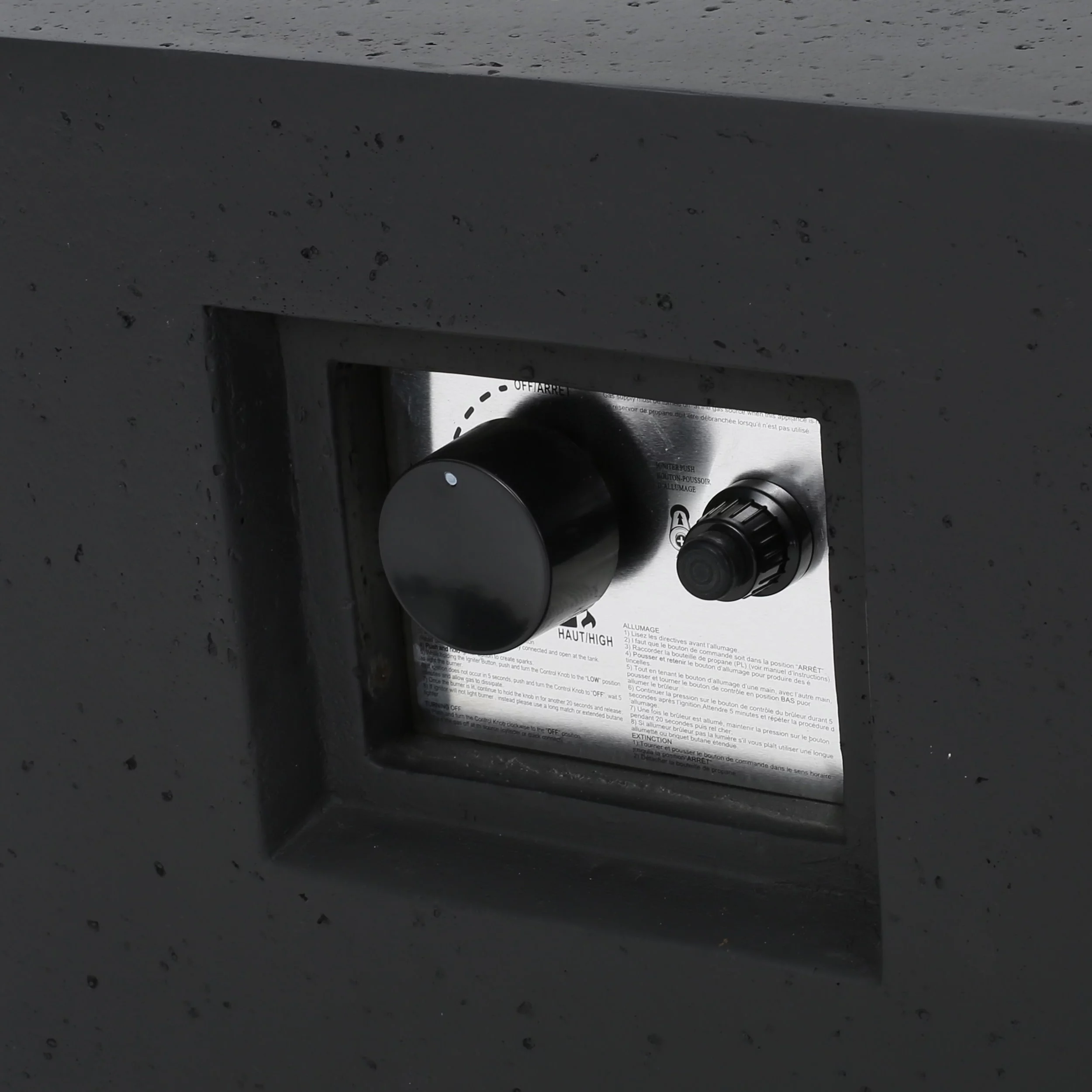 Mayfair Lightweight Concrete Outdoor 50,000 BTU Rectangular Fire Pit (No Tank Holder), Dark Gray - Womvr