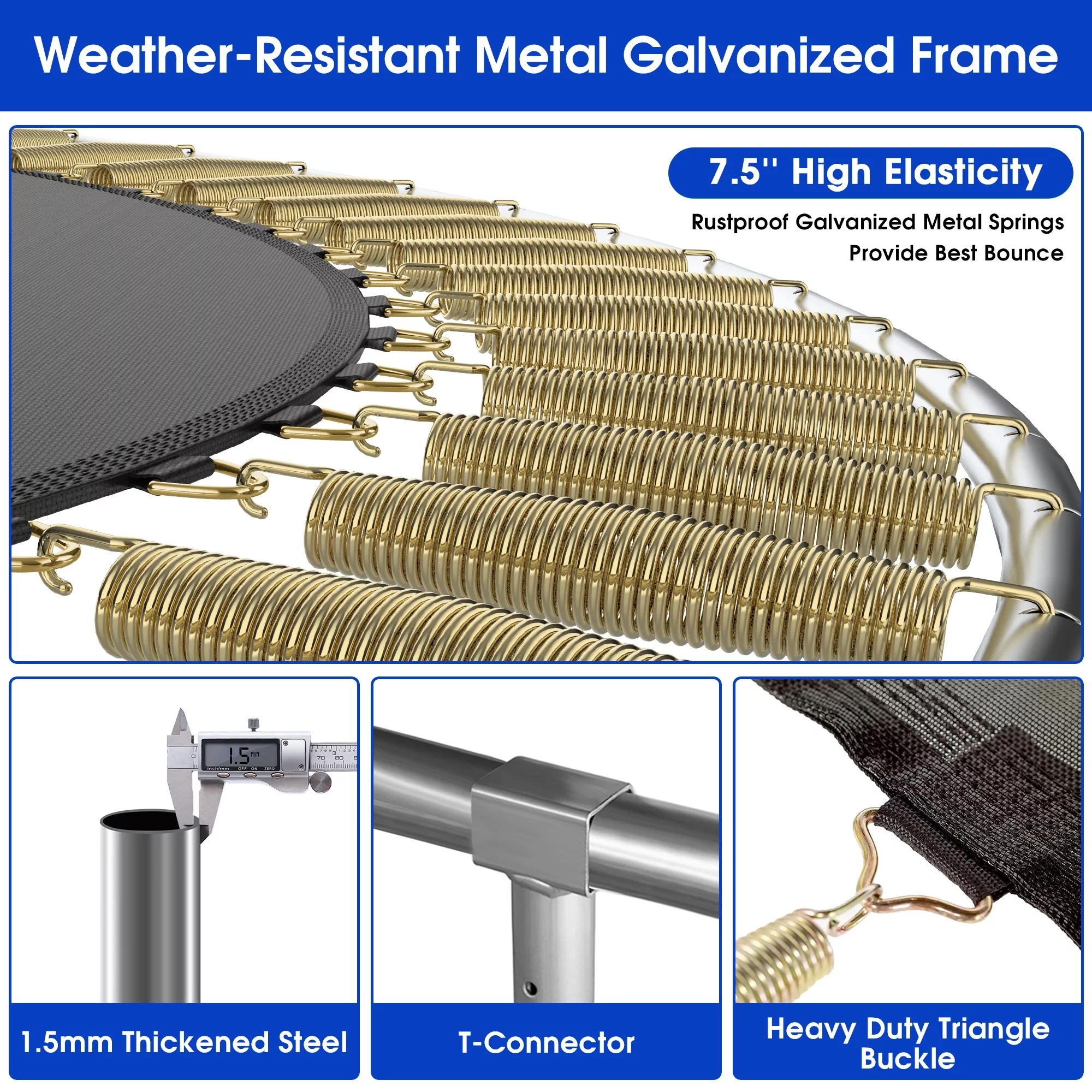 Kumix Trampoline with Enclosure, 1200LBS 12 14 15 16FT Trampoline for Kids Adults, Trampoline with Basketball Hoop, Lights, Sprinkler and Socks, Outdoor Heavy Duty Trampoline - Womvr