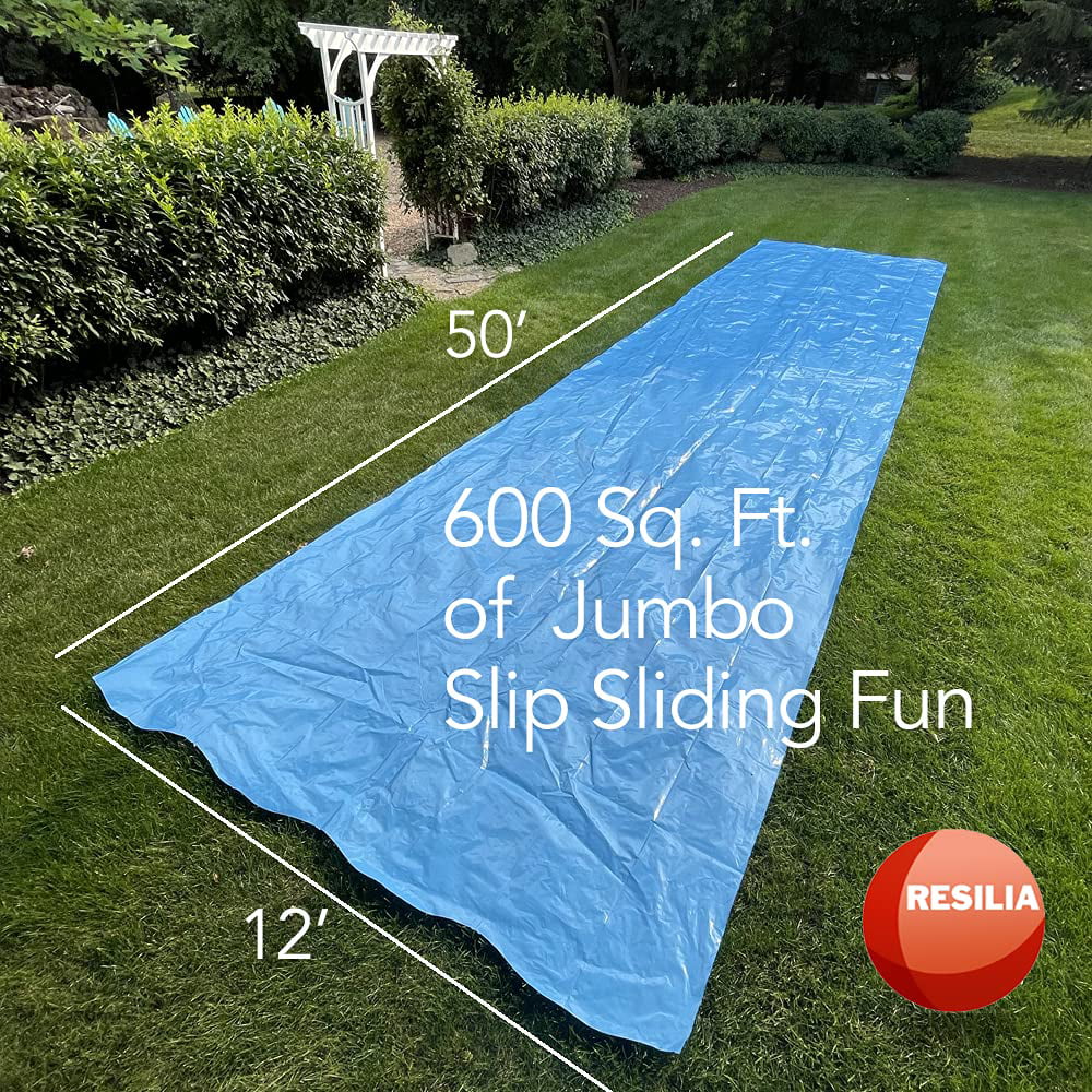 Resilia XL, 20' x 6' Super Slip Lawn Waterslide With Hold Steady Stakes - Womvr