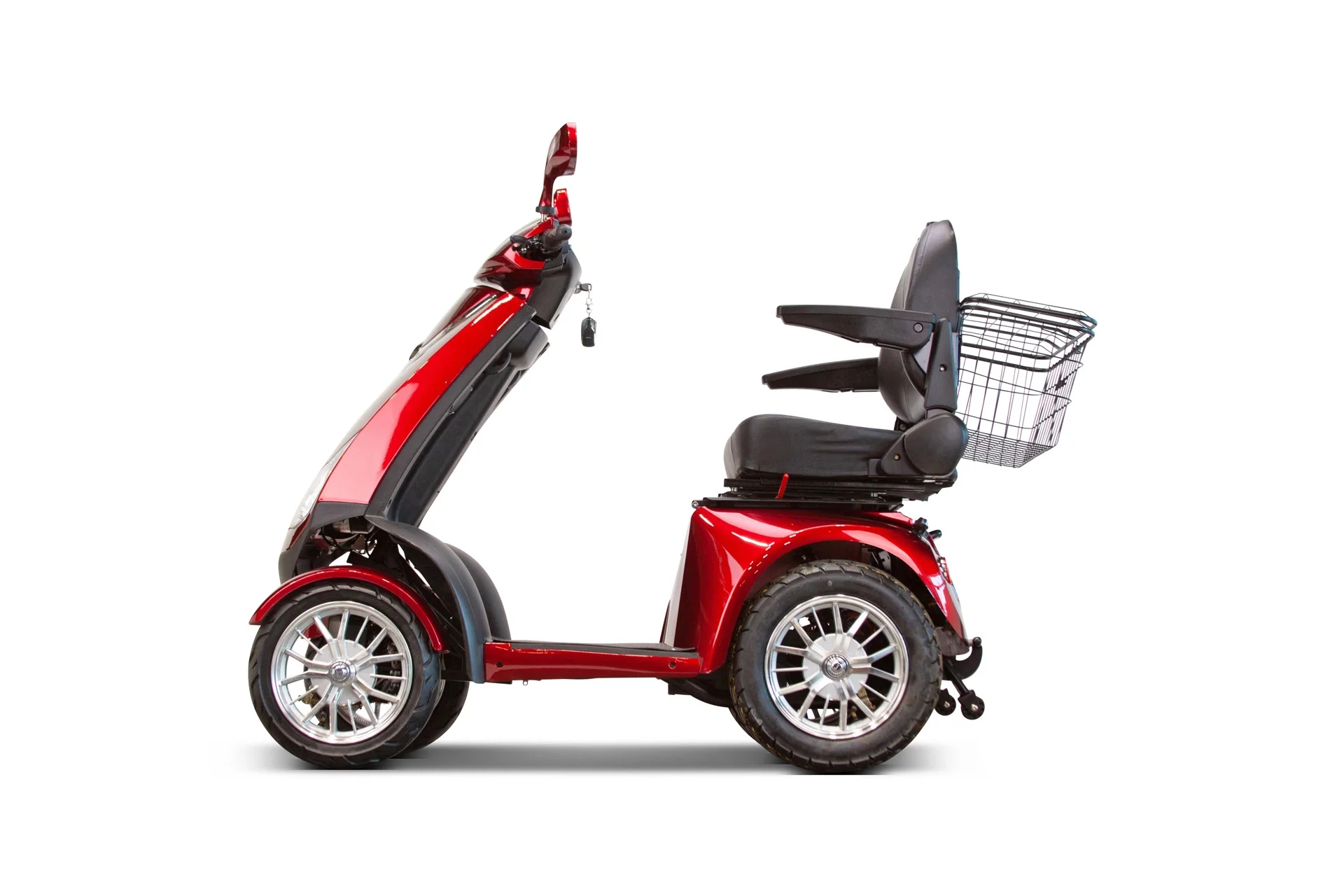 Deluxe Scooters 72+ Premium Mobility Scooter with 3-Year Warranty, 500 lbs Weight Capacity, Fully Assembled, Adjustable Captain's Seat, Long Range RED… - Womvr