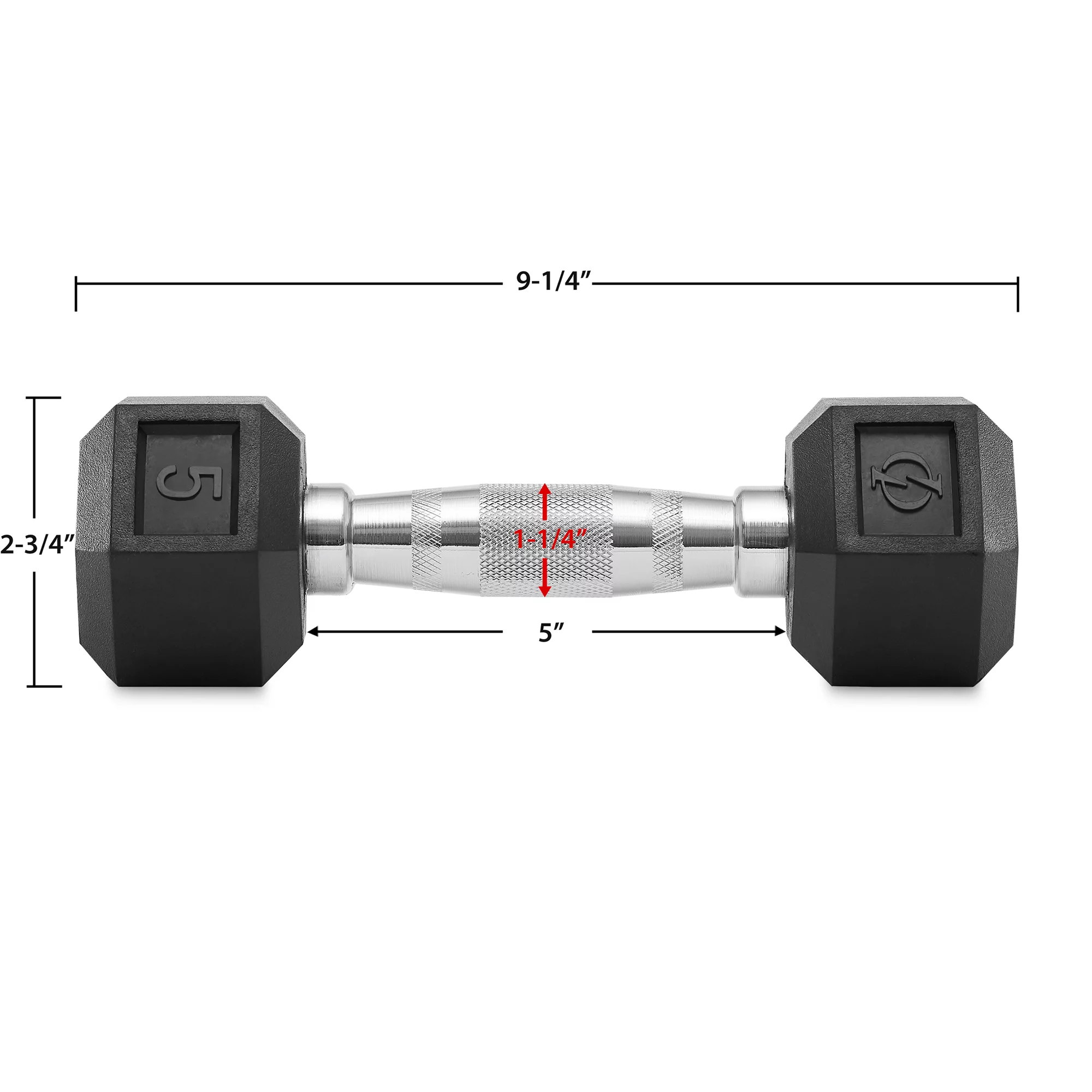 Philosophy Gym Rubber Coated Hex Dumbbell Hand Weights, 45 lb Pair - Womvr