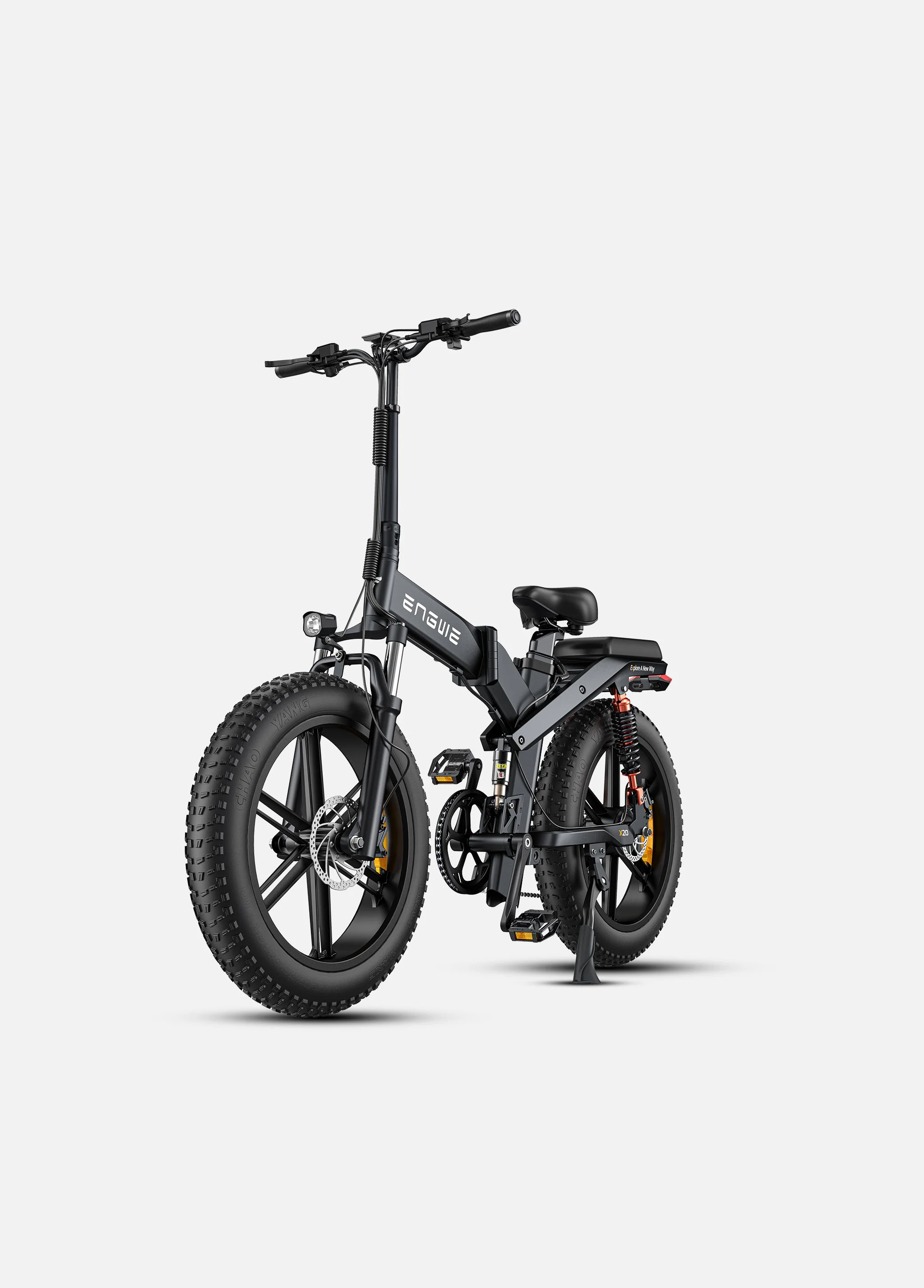 ENGWE X20 Electric Motorcycle 48V22.2Ah 750W 24*4.0inch fat tires off-road electric Bike hydraulic oil electric mountain bicycle 50KM/H, Black - Womvr