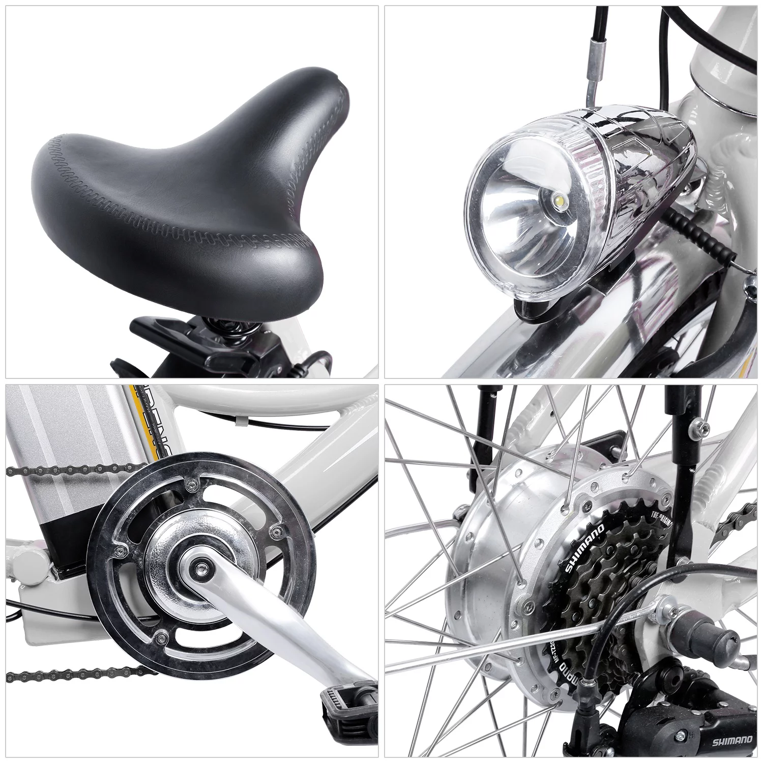 IDEAPLAY P20 24 inch Electric Bike for Adults, 250W Electric Commuter Bicycle with 3 Riding Modes Ebike for Women Men, Gray - Womvr