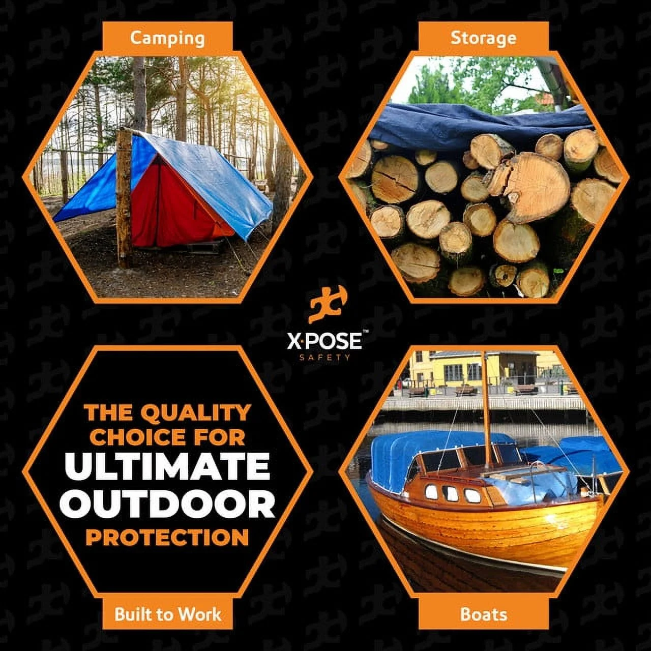 X-pose Safety Better Blue Poly Tarp 5' x 7' - Multipurpose Protective Cover - Lightweight, Durable, Waterproof, Weather Proof - 5 Mil Thick Polyethylene - Womvr