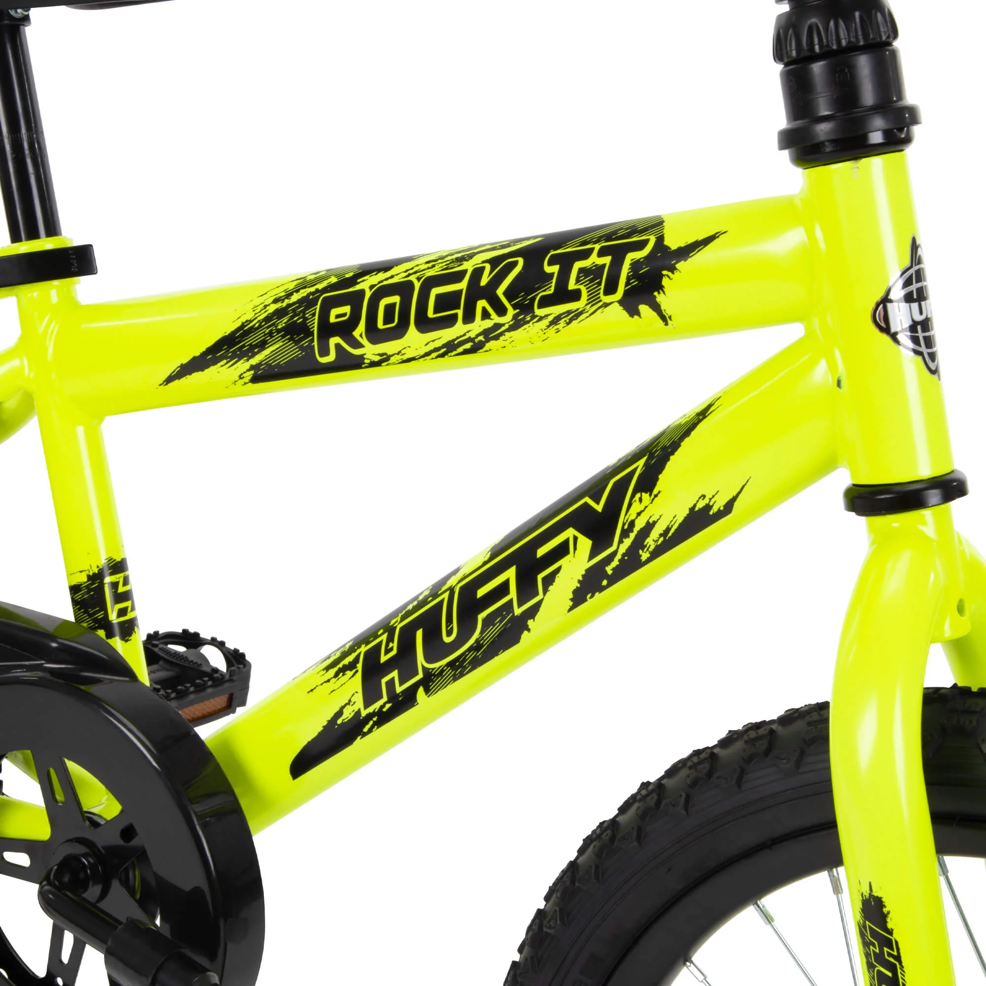 Huffy 18 in. Rock It Kids Bike for Boys Ages 4 and up, Child, Neon Powder Yellow - Womvr