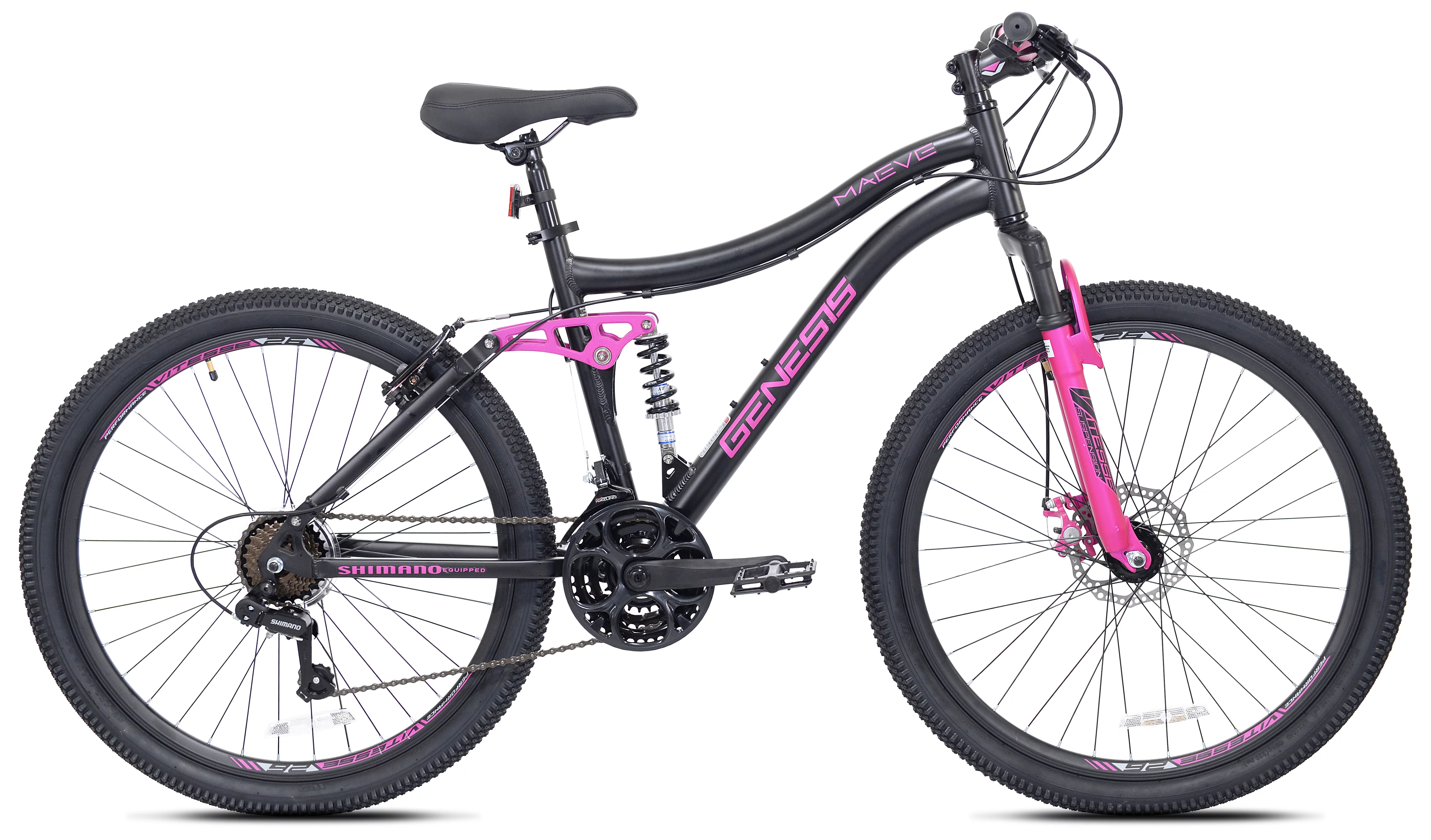 Kent Genesis 26 in. Maeve Women's Mountain Bike, Black and Pink - Womvr