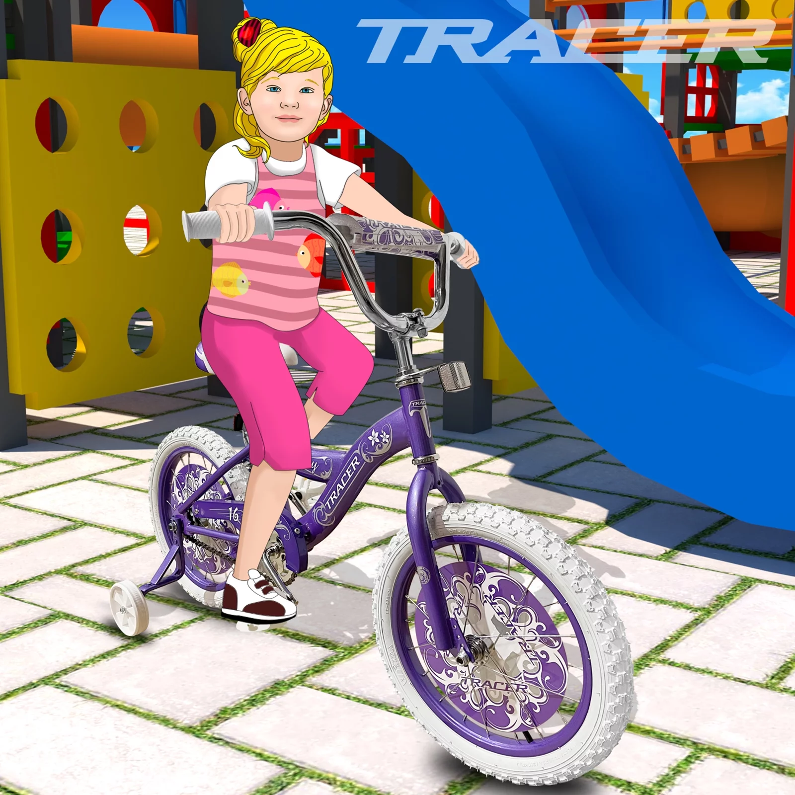 TRACER Daisy BMX 20 Inch Kids Bike, Boy and Girls Age 5 to 9, Purple - Womvr