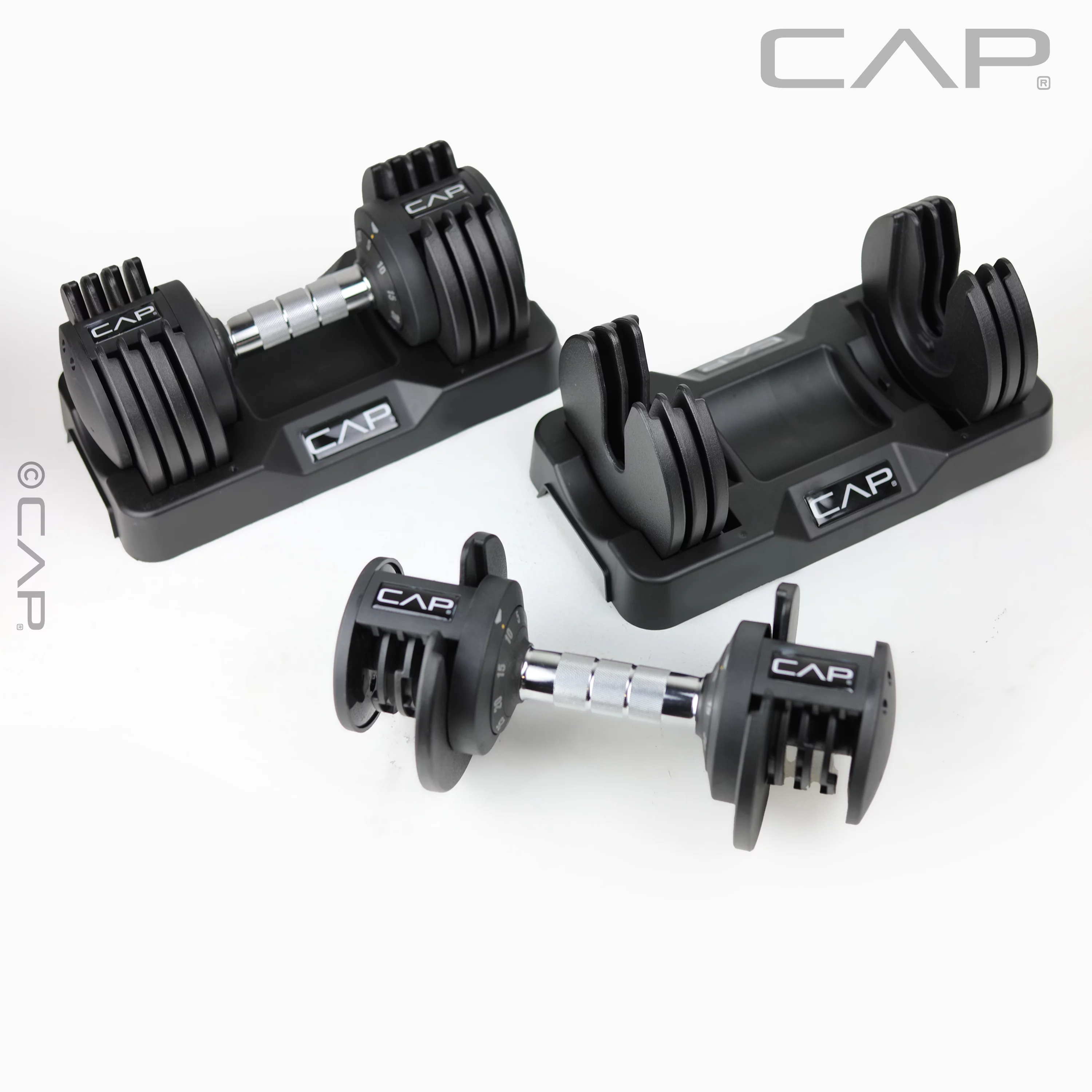CAP Barbell 25lb. Adjustable Dumbbell, Quick Select 5-25, Single - Womvr