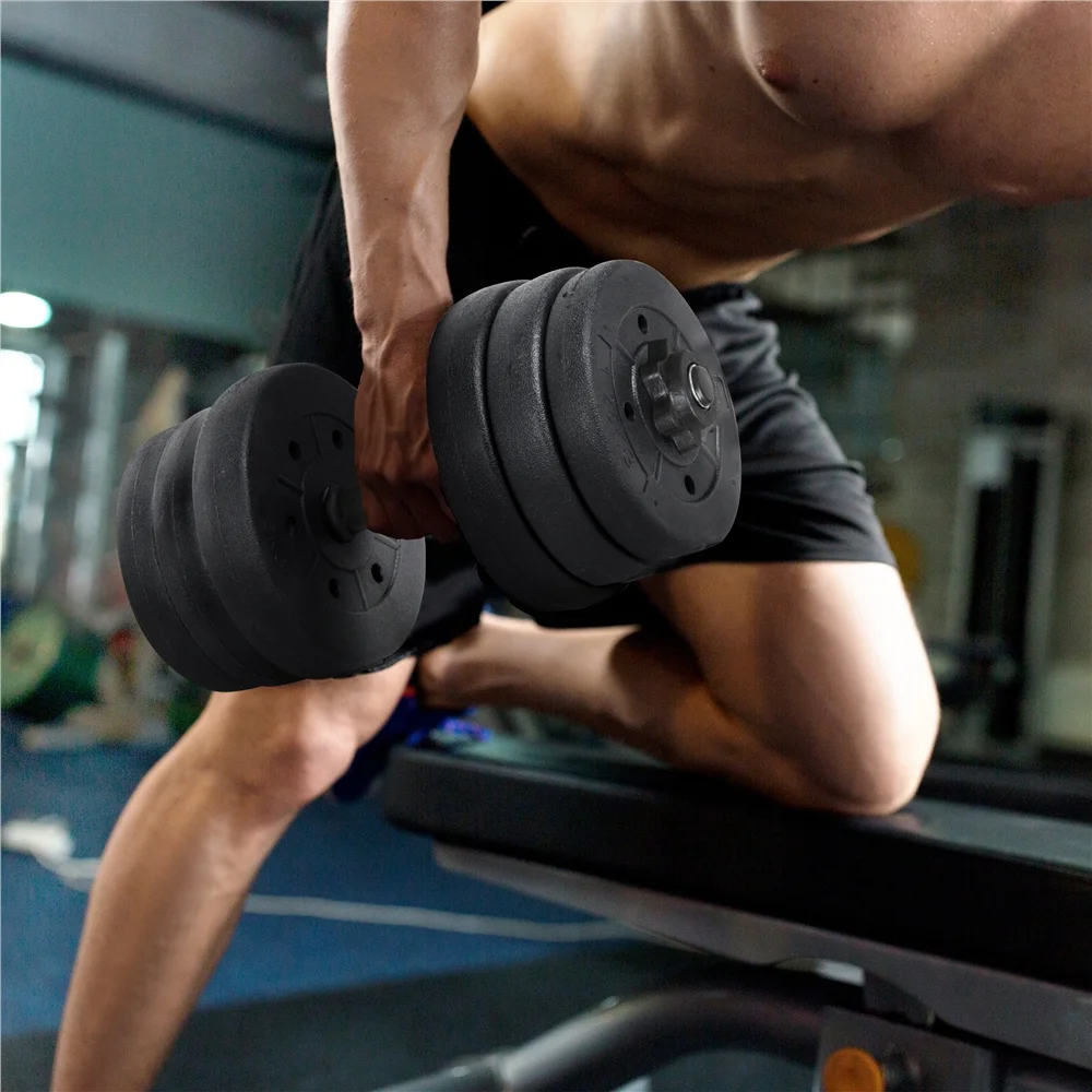 Yaheetech 66LB Adjustable Dumbbell Weight Set Home Training Dumbbell Pair Lifting Black - Womvr