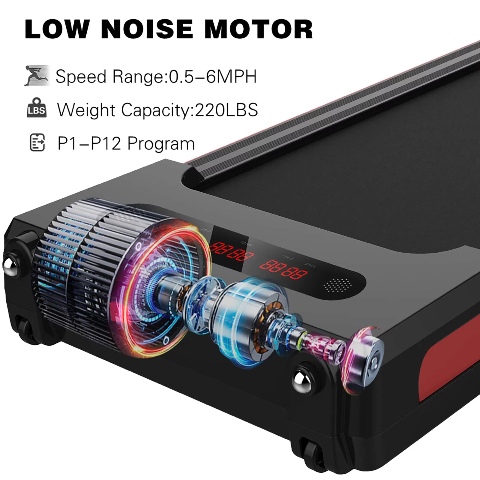 GOYOUTH Under Desk Treadmill Electric Walking Jogging Exercise Machine for Home/Office Use - Womvr