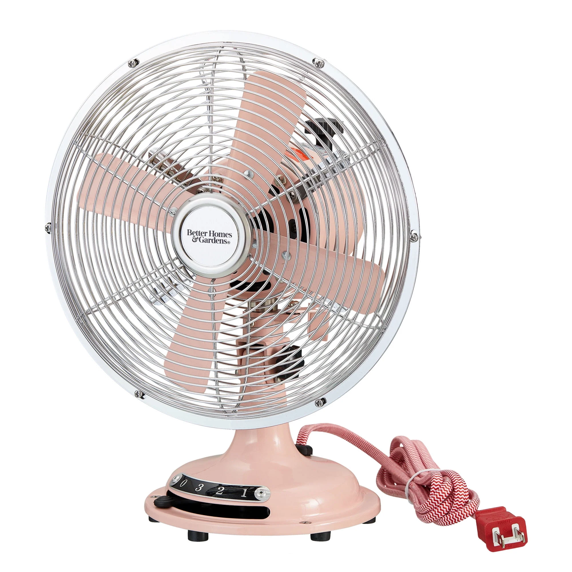 Better Homes & Gardens New 12 inch Retro 3-Speed Metal Tilted-Head Oscillation Table Fan Gold - Womvr