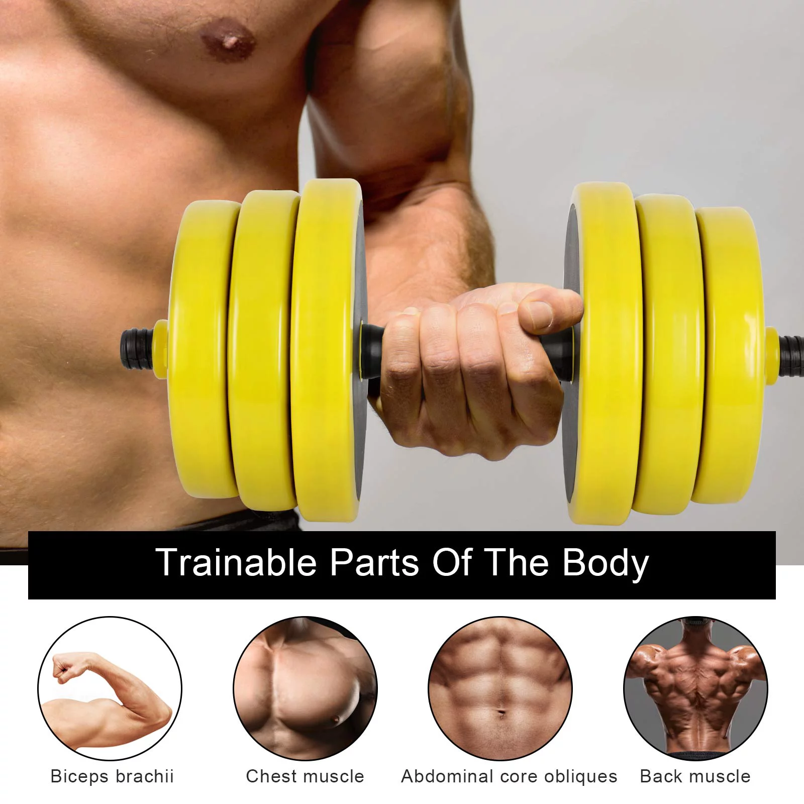 Adjustable Dumbbell Set, Men's And Women's Fitness Free Weight Dumbbell Set, 44 Pounds Of Non-Slip Neoprene Hand - Womvr