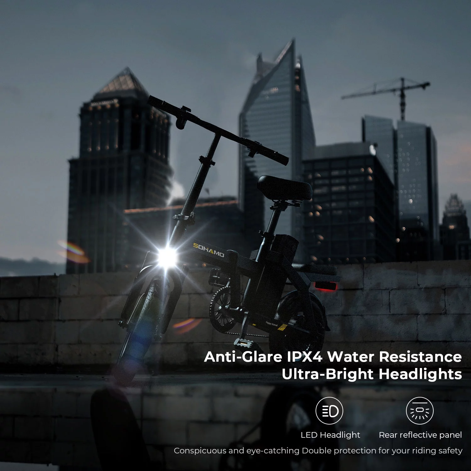 SOHAMO Electric Bike 400W Folding Ebike,48V 12Ah Removable Battery Electric Foldable Pedal Assist E Bike,19.9MPH Mini Bicycle for Teenager and Adults,Full Suspension - Womvr