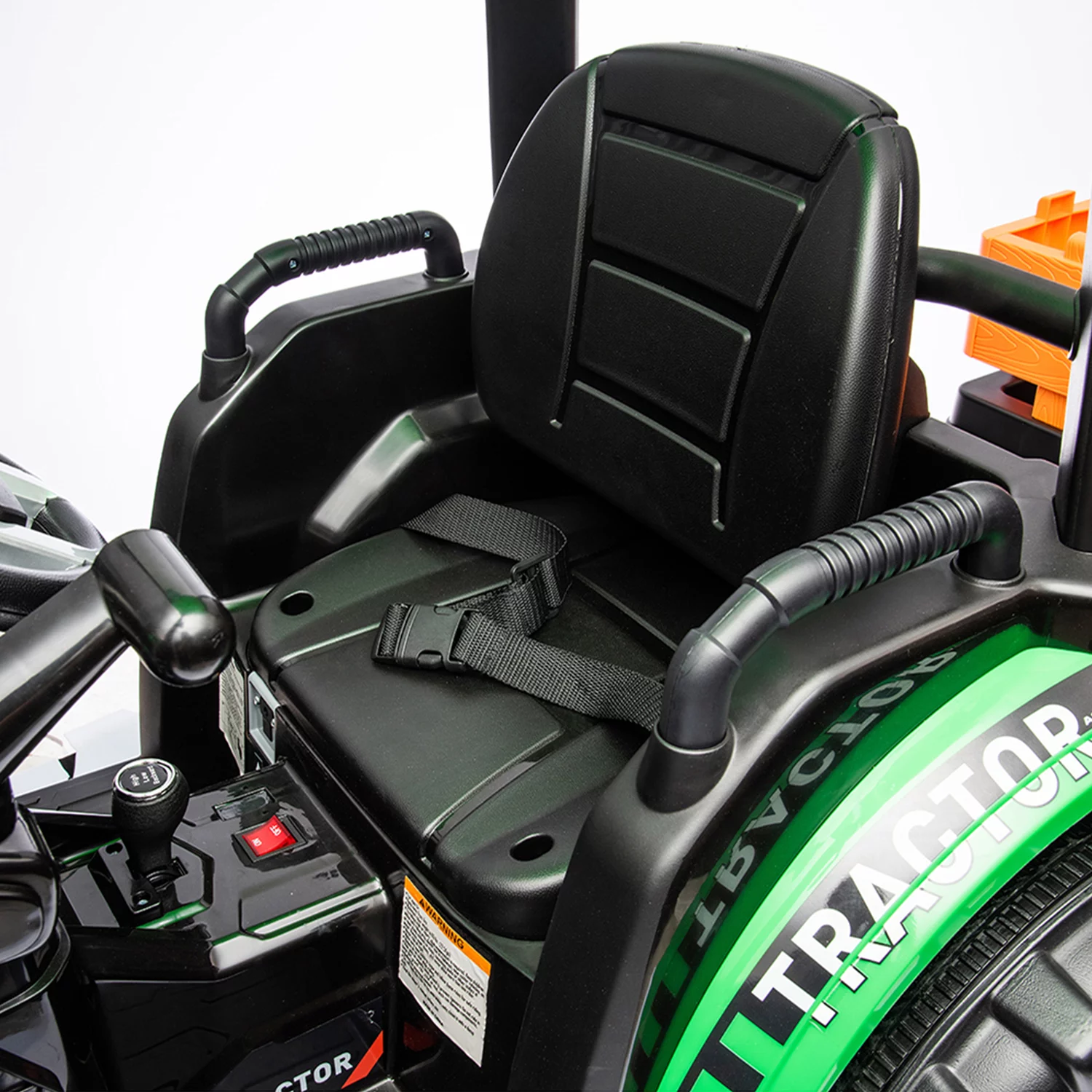 CIPACHO 24 V Powered Ride Ons Tractor, Electric Construction Vehicles for Kids with Working Loader and Backhoe Digger, Kids' Car Toys with Trailer, Green - Womvr