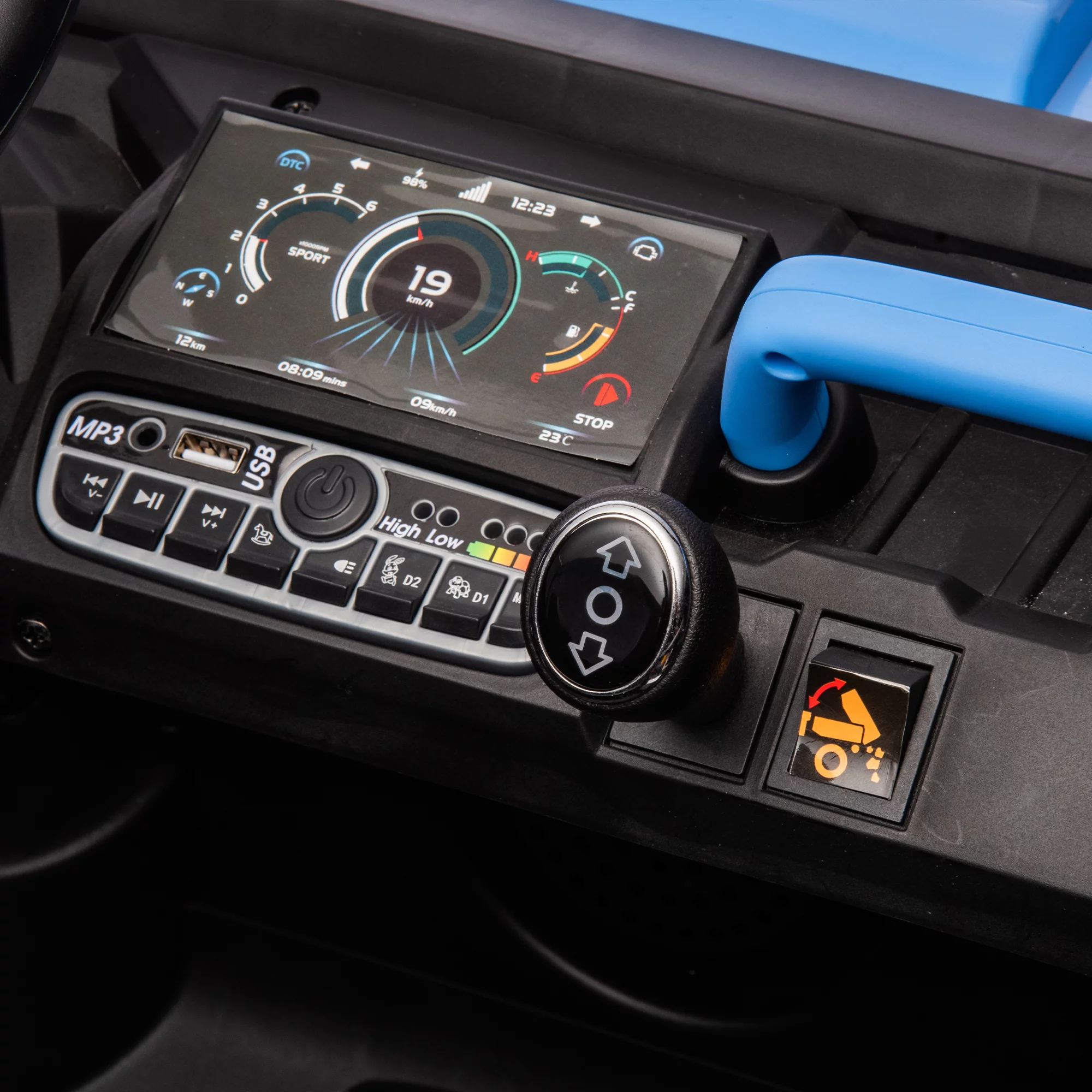 24V 2 Seater Ride on Toys, Ride On UTV with 2x200W Motor Ride On Dump Truck, Ride On Car with Dump Bed/Shovel, Electric Vehicle with Rubber Tires, LED Light, Music, Remote Control, Black - Womvr