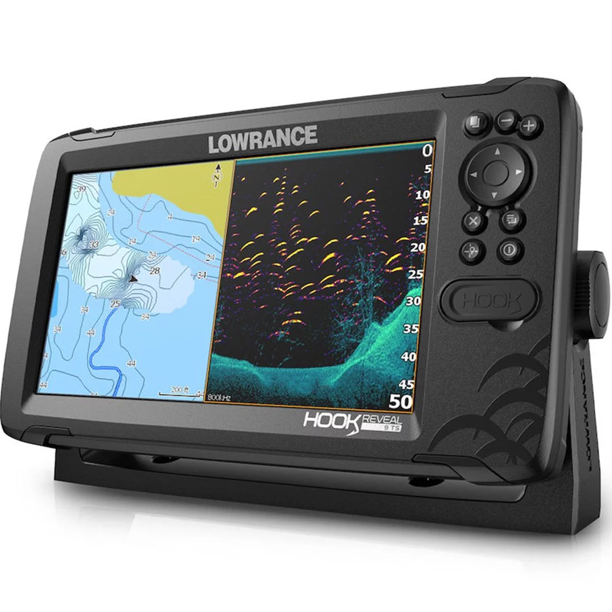 Lowrance 00015851001 Hook Reveal 9 In. Fishfinder TripleShot with Down scan, Sides can Imaging, C-MAP Contour and Mapping - Womvr