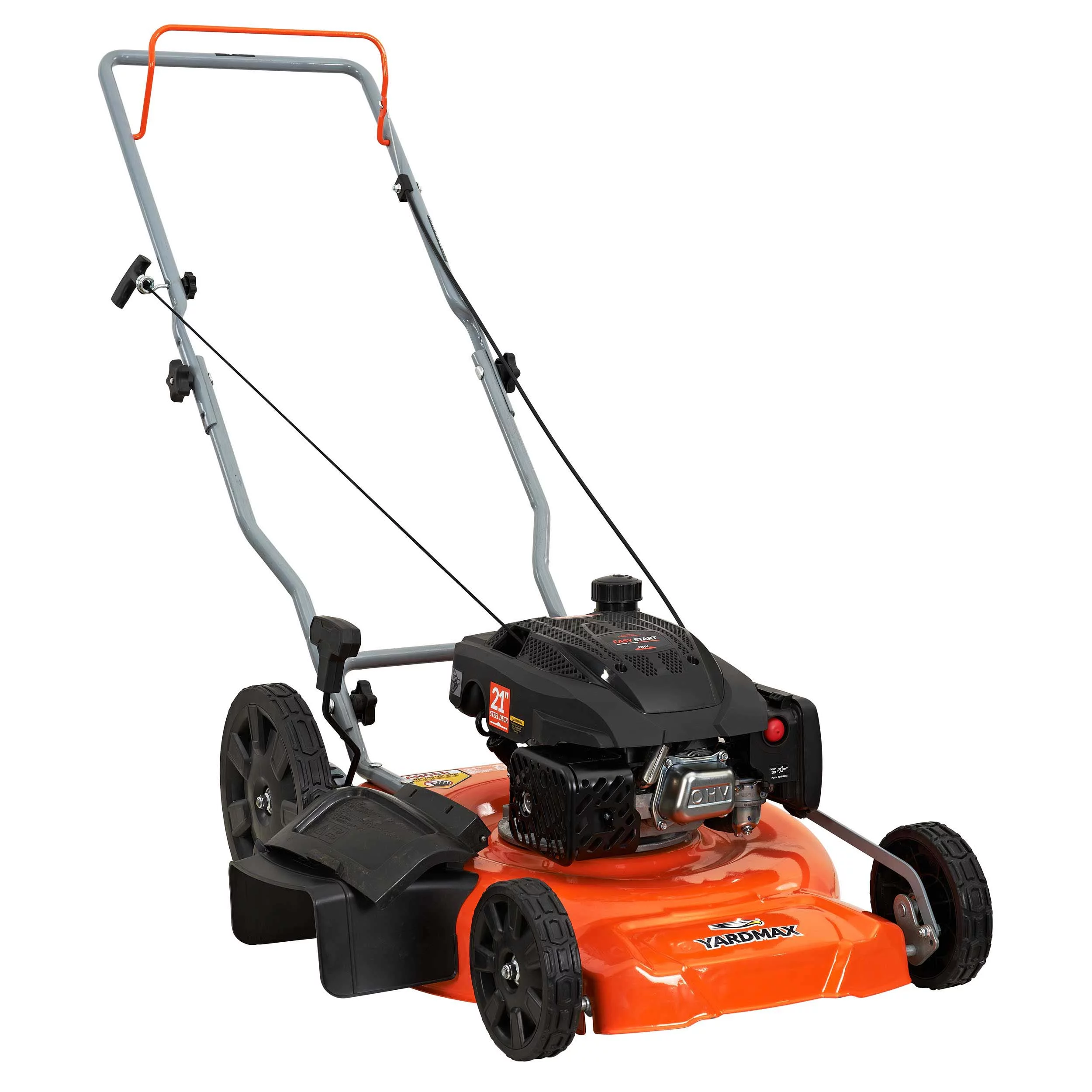 Yard Max 21 in. 170cc 2-in-1 Gas Walk Behind Push Lawn Mower with High Rear Wheels - Womvr