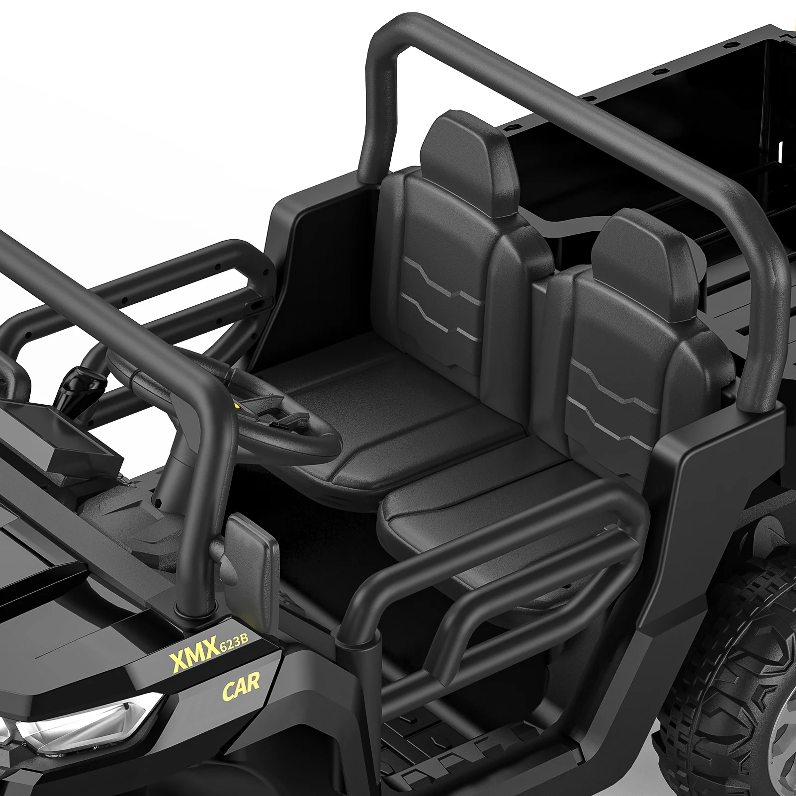 EastVita Kids 24V Ride on Car Large Farm Tractor Dump Truck 6 Wheels with Electric UTV Vehicles with Electric Car Hopper Ride on Toys ,with Lighting, Mp3 ((Green) - Womvr