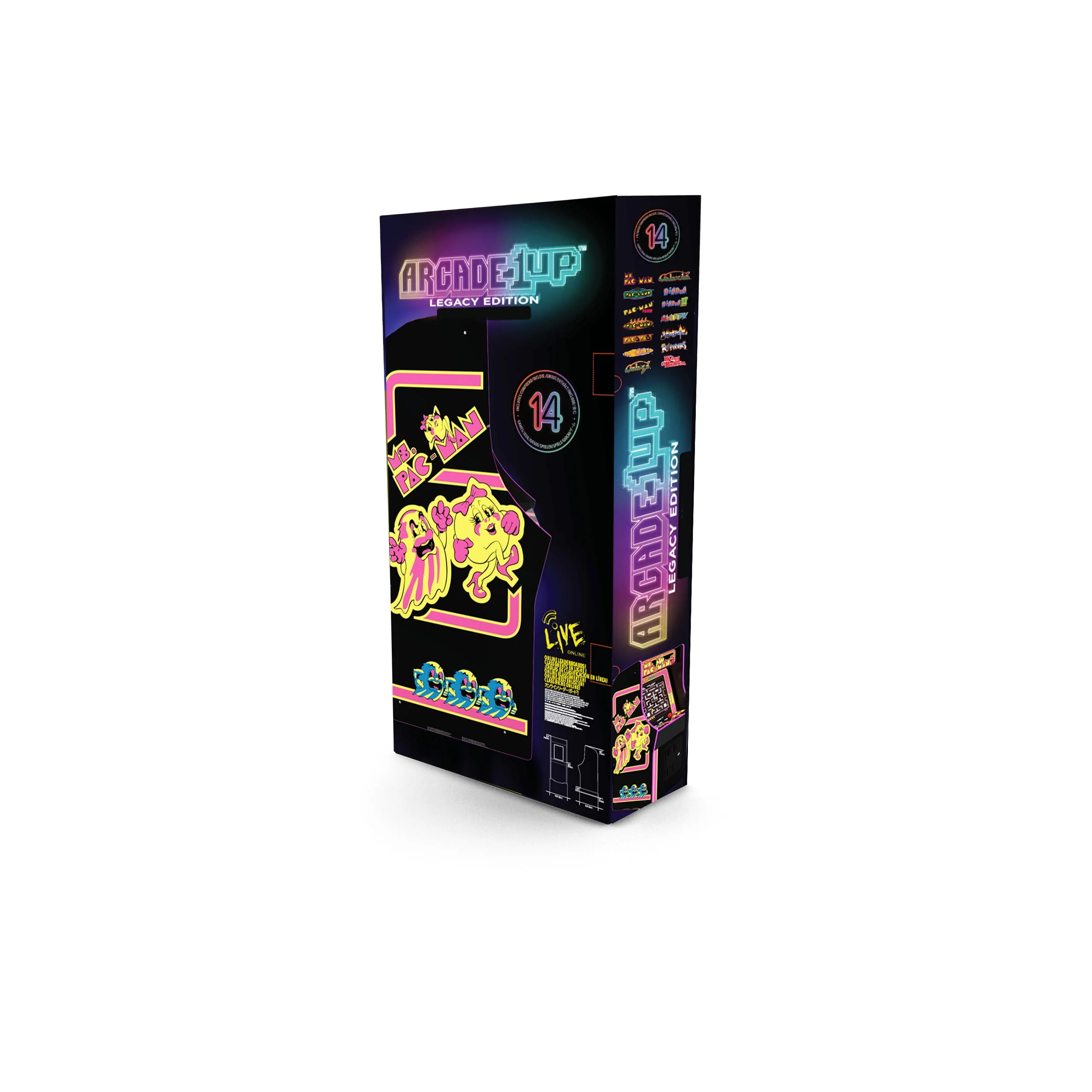 Arcade1Up Ms. PAC-MAN Classic Arcade Game, built for your home, 4-foot-tall stand-up cabinet, 14 classic games, and 17-inch screen - Womvr