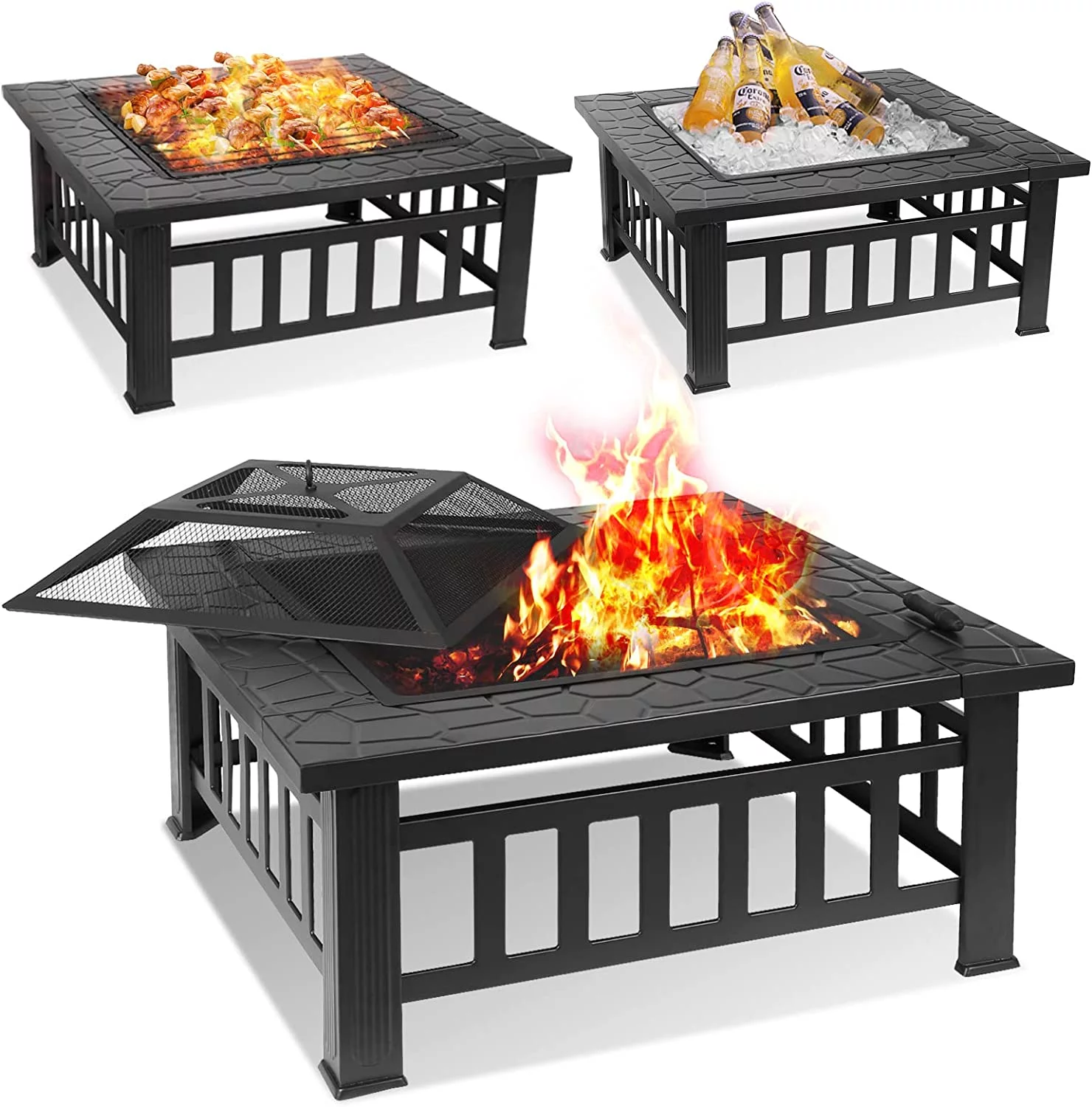 Arlopu Metal Fire Pits for Outside, 32