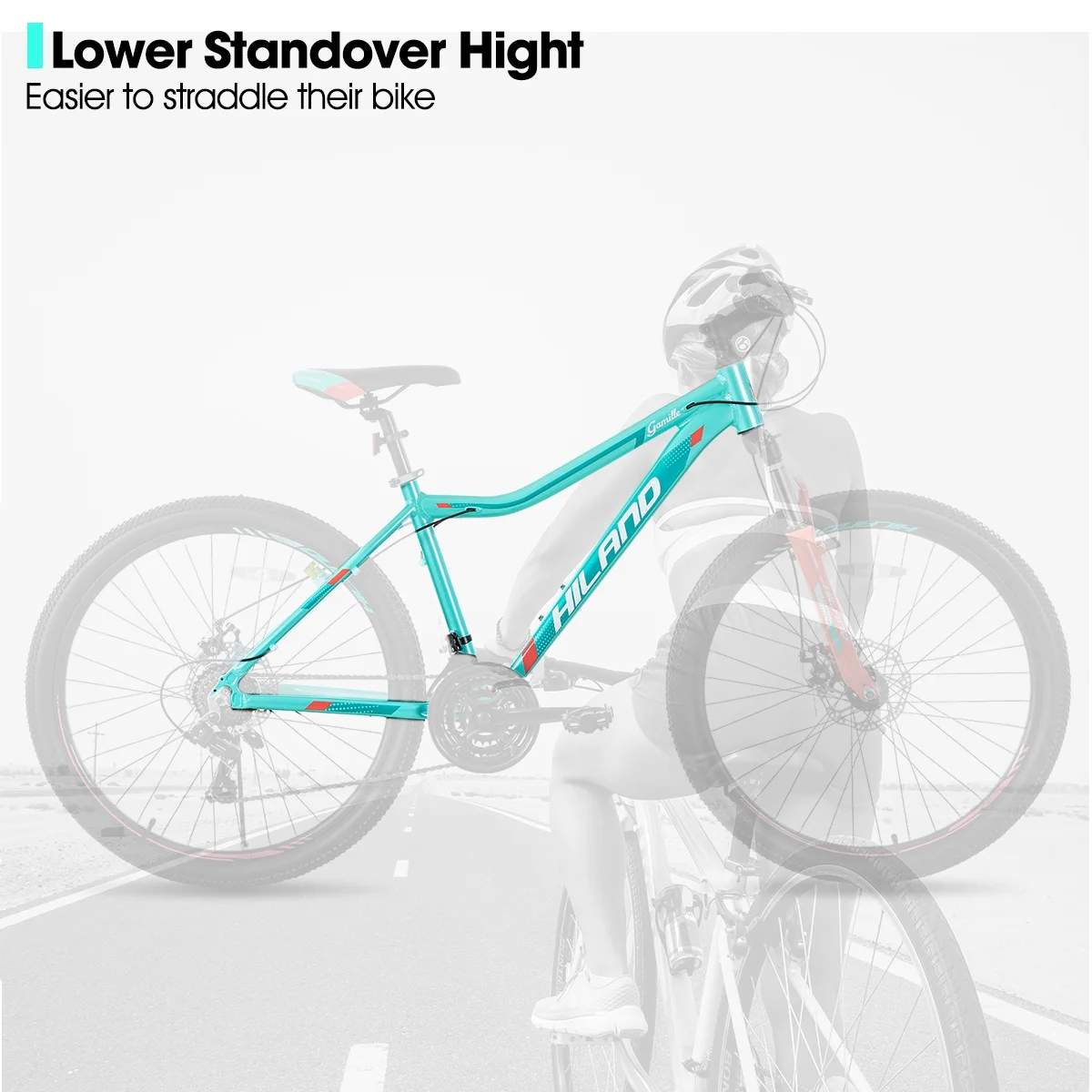 Hiland Mountain Bike for Woman, Shimano 21 Speed 26 inch Wheels Mountain Bicycle, Mint Green - Womvr