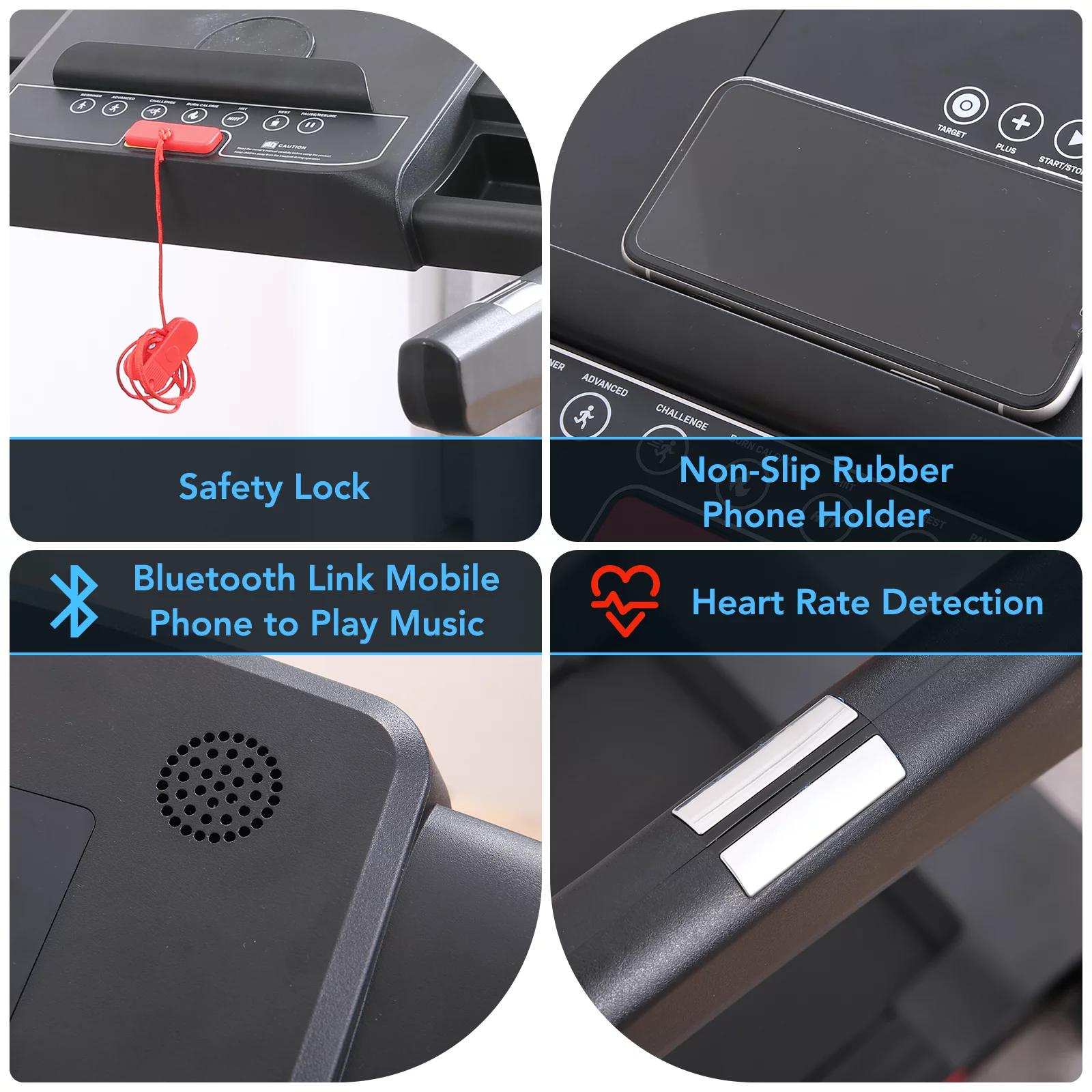 Treadmill Folding Bluetooth Treadmill Machine with Voice Control for Home Use - Womvr