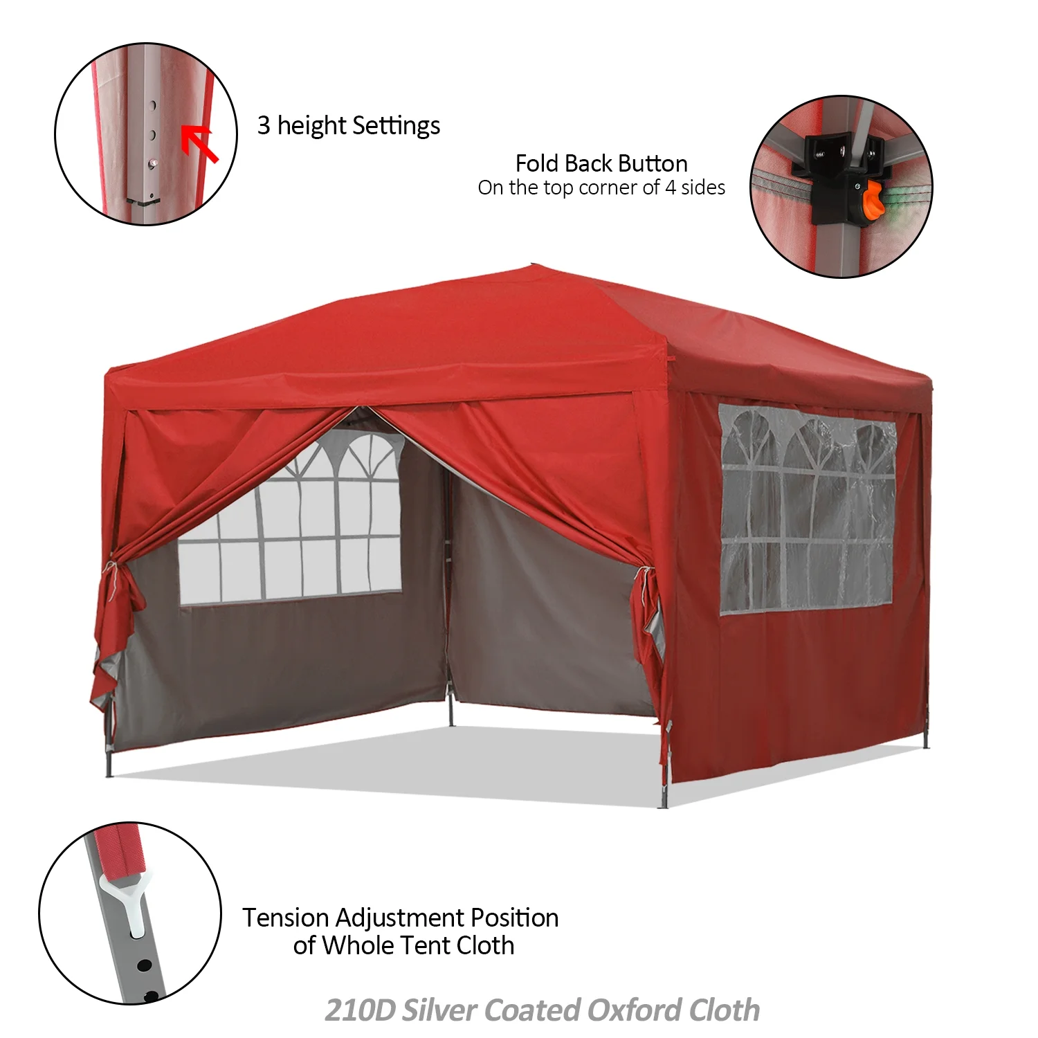 Outdoor Basics 10 ft x 10 ft Pop Up Canopy Tent with Carry Bag, Shade Canopy, Great for Picnic, Yard, Beach, Park, Camping, White - Womvr
