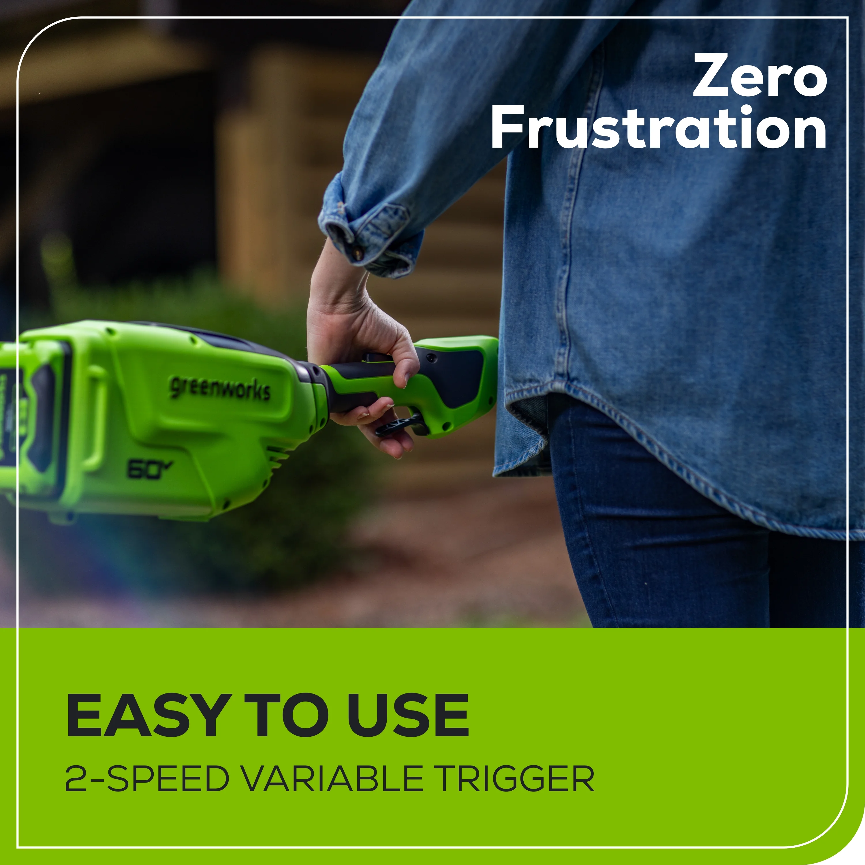 Greenworks 60V 16�� Front Mount String Trimmer + 2.5Ah Battery & 3A Charger 2134302 - Womvr