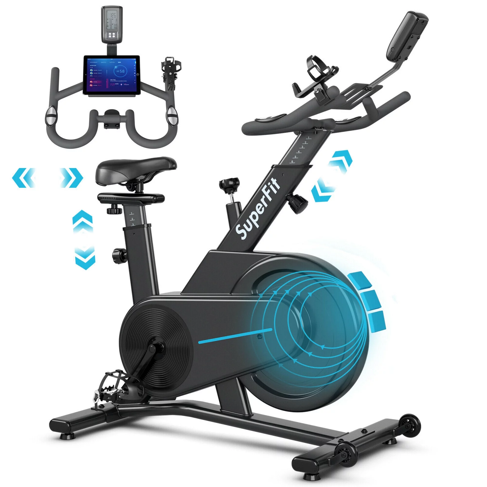 Gymax Magnetic Exercise Gym Bike Indoor Cycling Bike w/Adjustable Seat Handle - Womvr