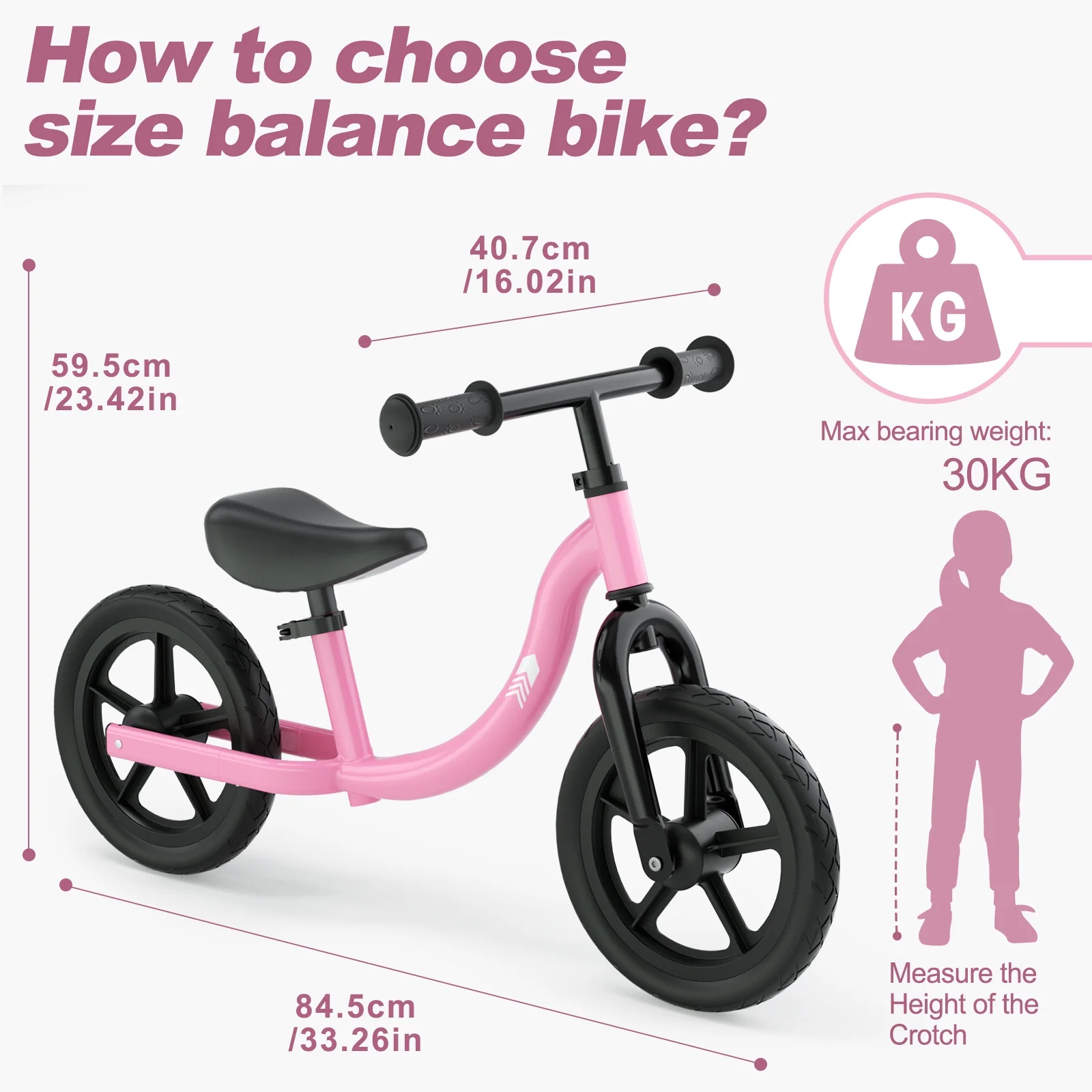 KORIMEFA Toddler Balance Bike - Lightweight Toddler Bike for 2, 3, 4, 5 Year Old Boys and Girls - No Pedal Bikes for Kids with Adjustable Handlebar and seat - Aluminium, EVA Tires - Training Bike - Womvr