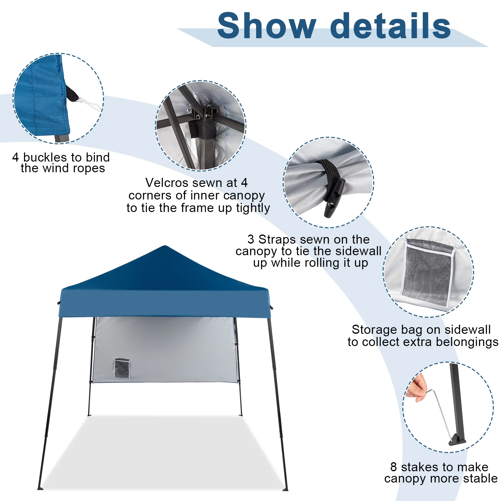 Zimtown 10ft x 10ft Base/8ft x 8ft Top Pop up Canopy Tent Instant Practical Waterproof Folding Tent with Carry Bag - Womvr