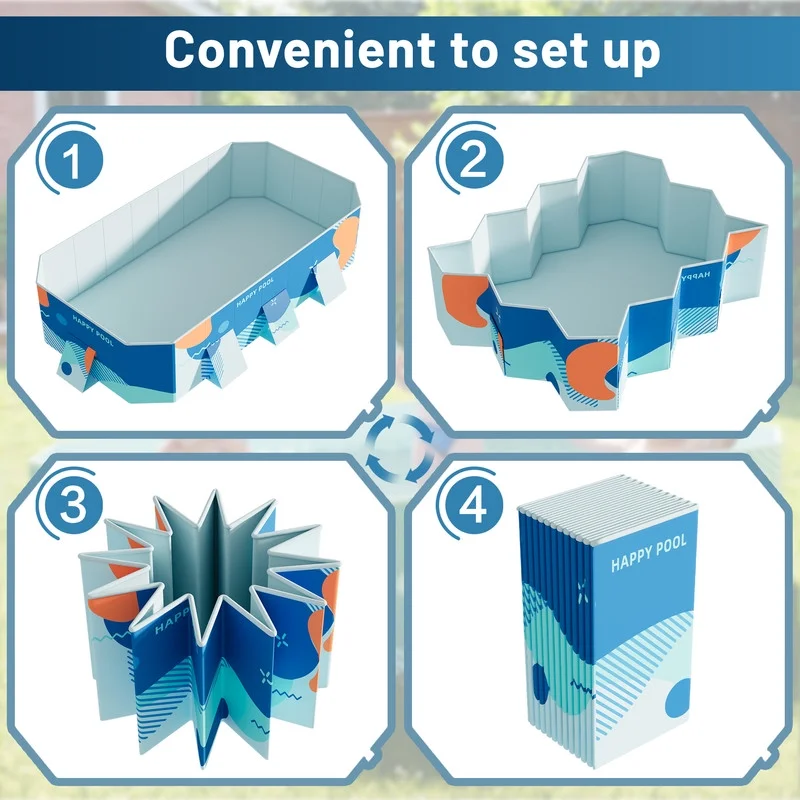 Homall 112�� Foldable Swimming Pool Outdoor Inflatable-free Pools Summer Portable Above Ground Pool Kiddie Pool Adults Kids Family Pet Dog Play Pool for Backyard Garden - Womvr