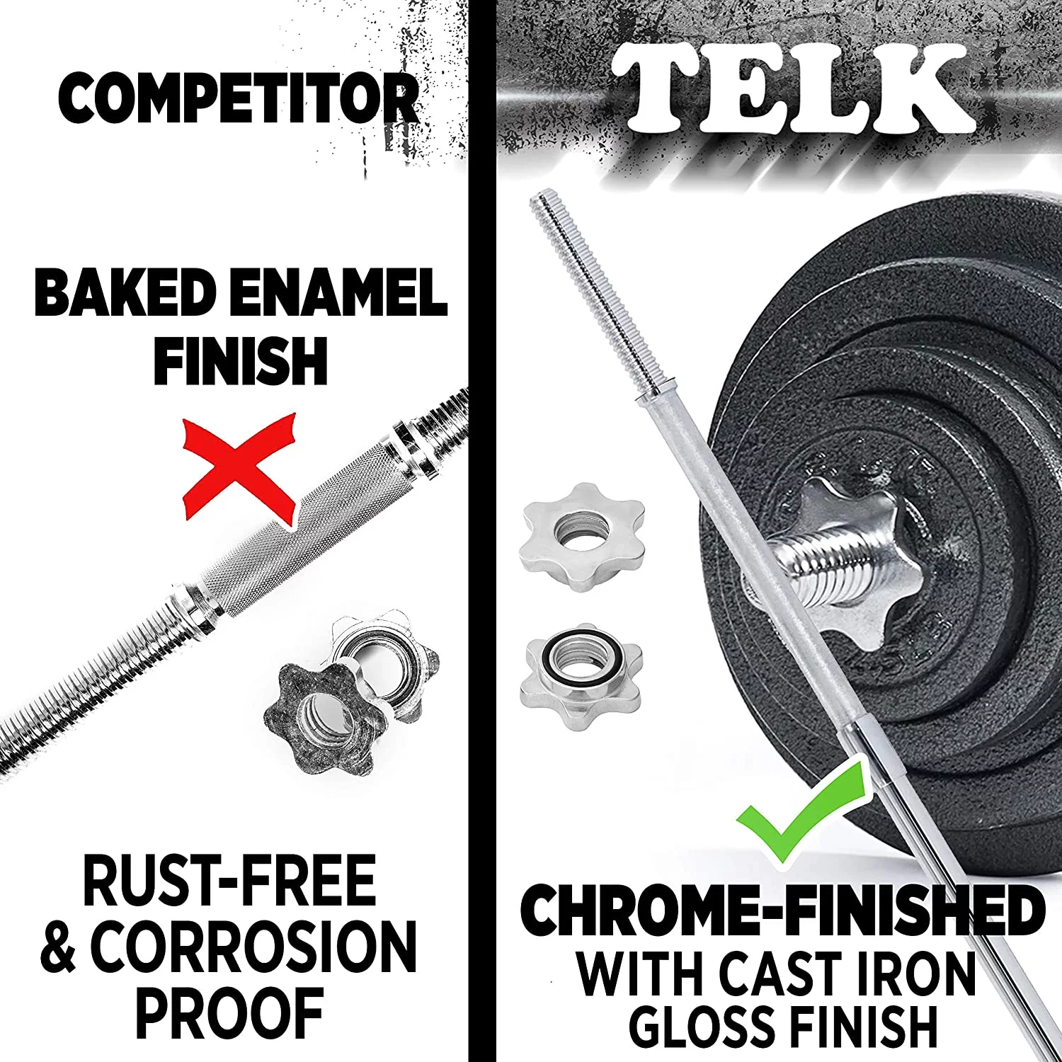 Telk Fitness Adjustable Dumbbells 45 Lbs., Hand Weights for Home Gym - Womvr