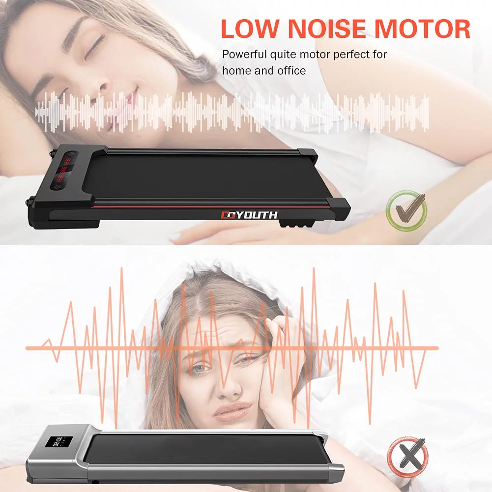 GOYOUTH Under Desk Treadmill Electric Walking Jogging Exercise Machine for Home/Office Use - Womvr