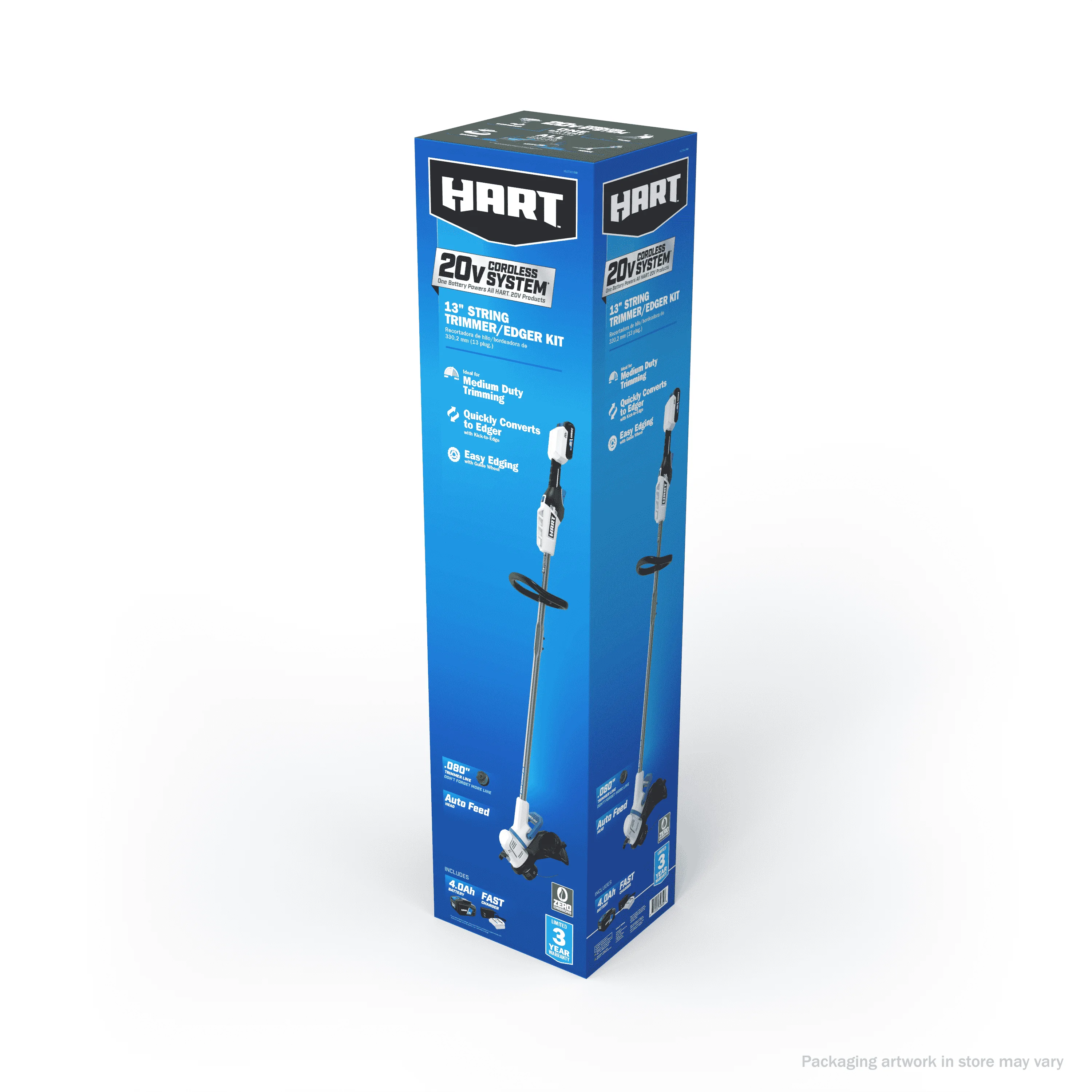 HART 20-Volt 13-inch String Trimmer/Edger (1) 20-Volt 4.0Ah Lithium-Ion Battery - Womvr