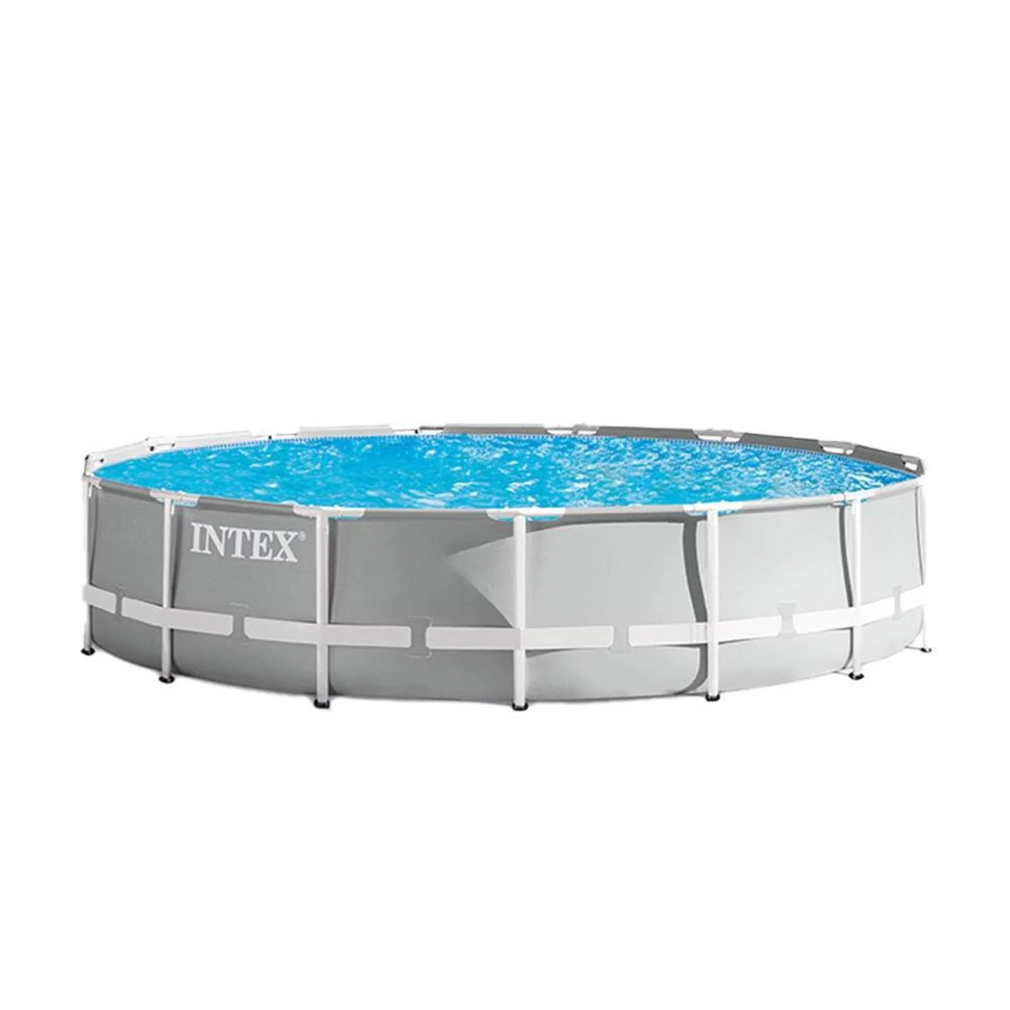 Intex 15ft x 42in Prism Frame Above Ground Swimming Pool Set with Debris Cover - Womvr