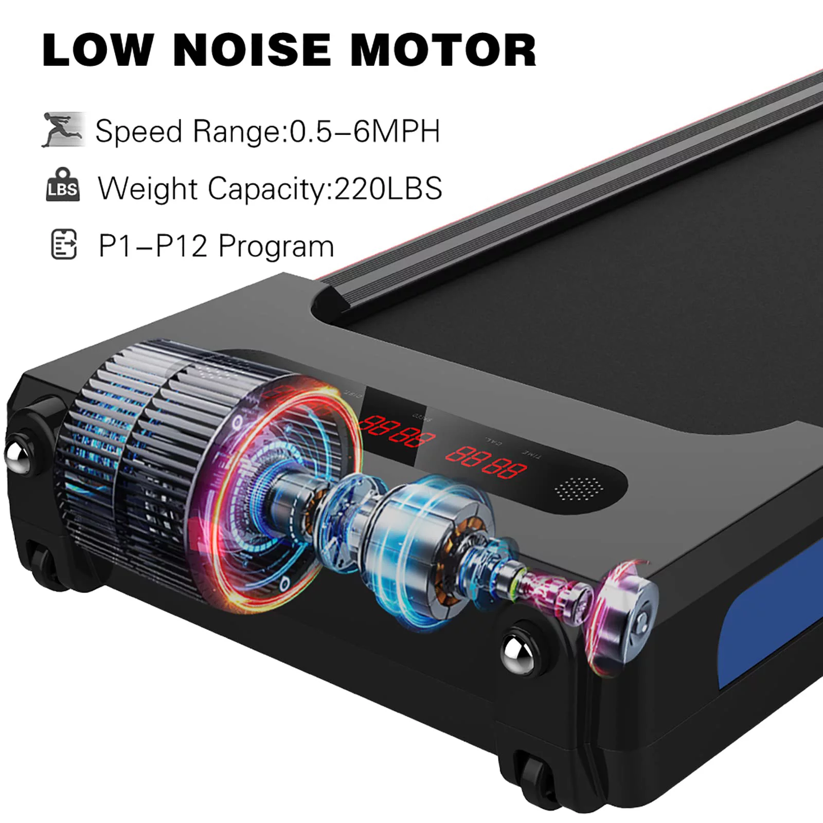 GOYOUTH Under Desk Treadmill Electric Walking Jogging Exercise Machine for Home/Office Use - Womvr