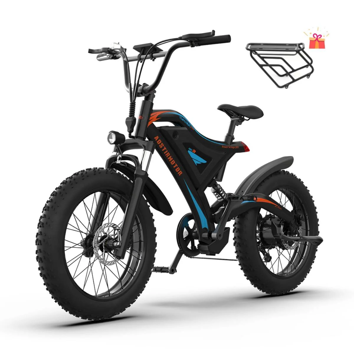 Aostirmotor Electric Mountain Bike 750W 48V15Ah Removable Lithium Battery, Fat Tire Ebike 26x4.0 inch Electric Bike for Adults - Womvr