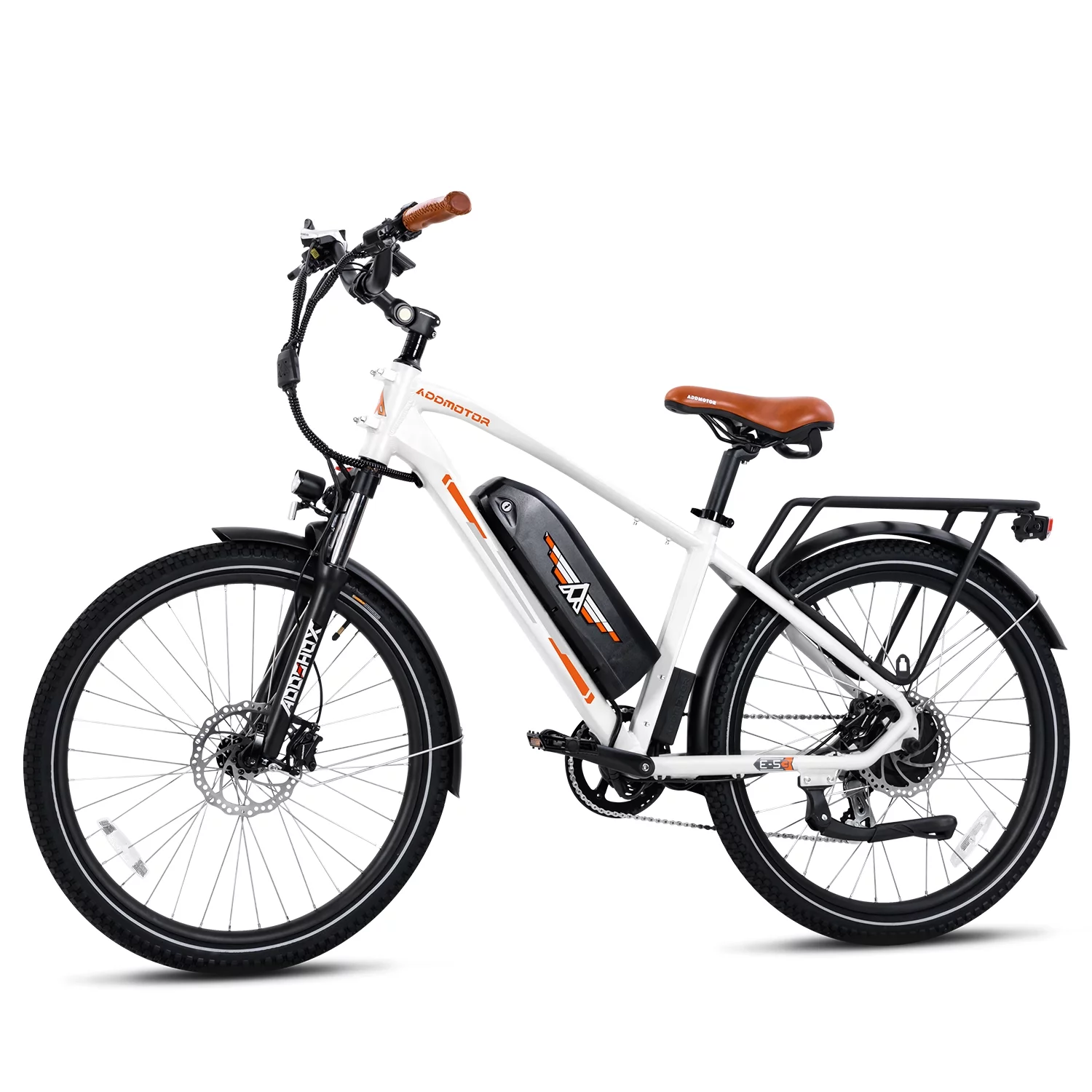 Addmotor 26 inch Electric Bicycles, 500W 48V 20AH UL Certified Battery Ebike, Commuter City Beach Electric Bike for Adults, 125Miles, E-53 White - Womvr