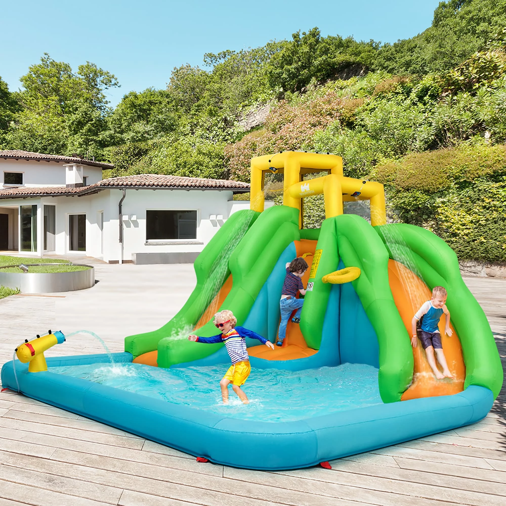 6 in 1 Inflatable Water Slide Indoor Outdoor Inflatable Water Park - Womvr