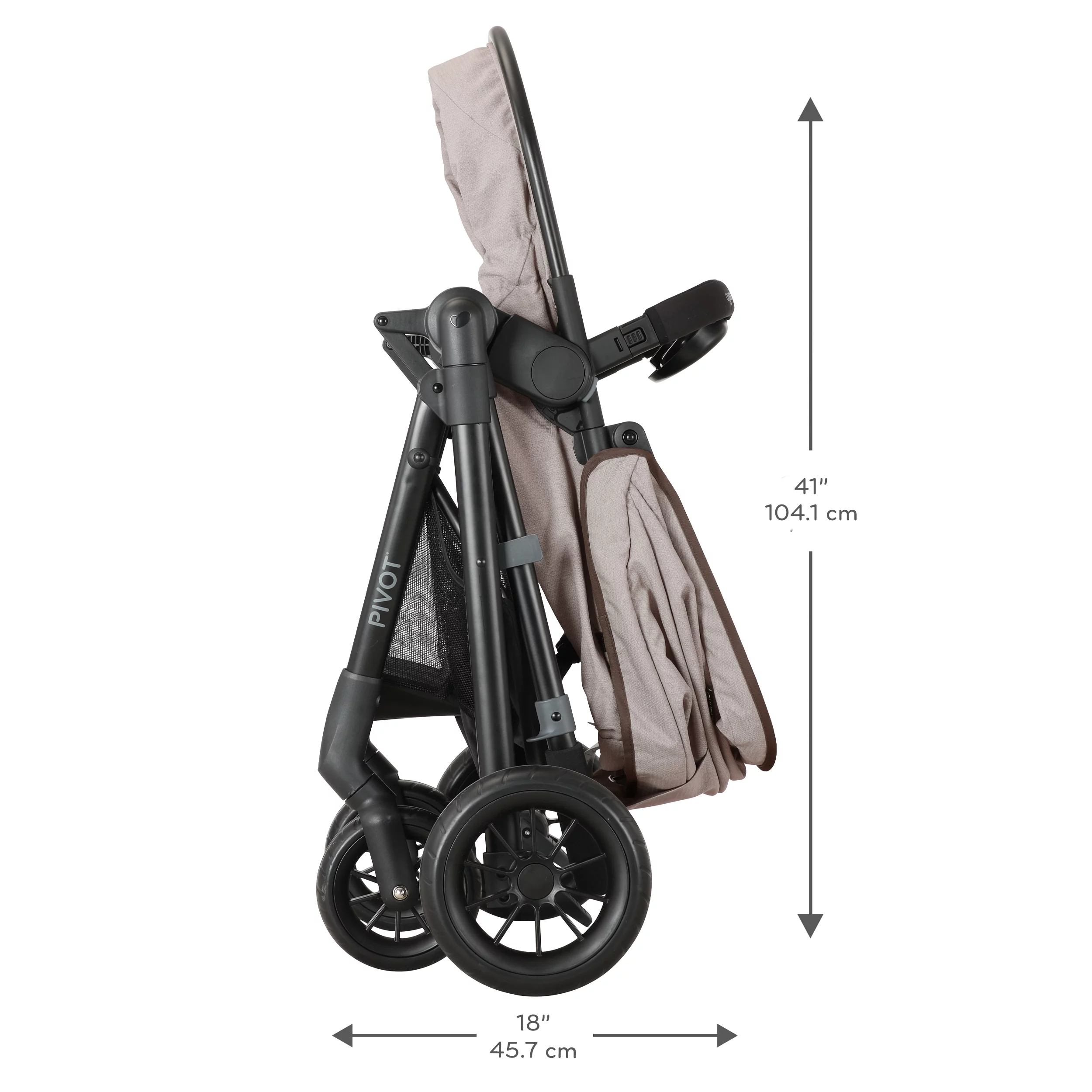 Pivot Modular Travel System with LiteMax Infant Car Seat with Anti-Rebound Bar (Casual Gray) - Womvr