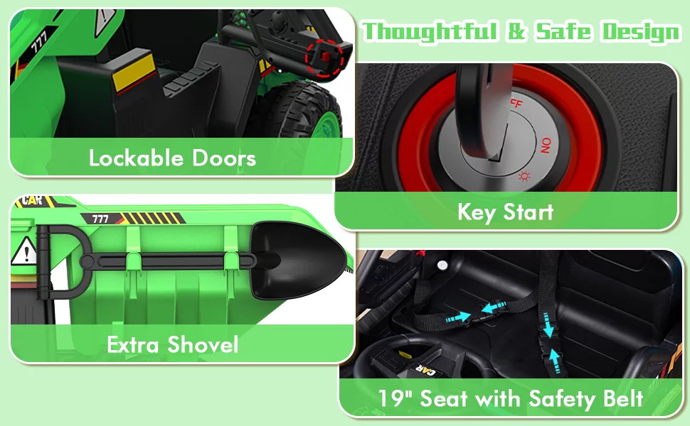 TOKTOO 12Volt Powered Ride on Toy Car for Girls Boys, Dump Truck w/ Electric Dump Bed, Remote Control, Music Player, 1 Seater Electric Car-Ochre Yellow - Womvr