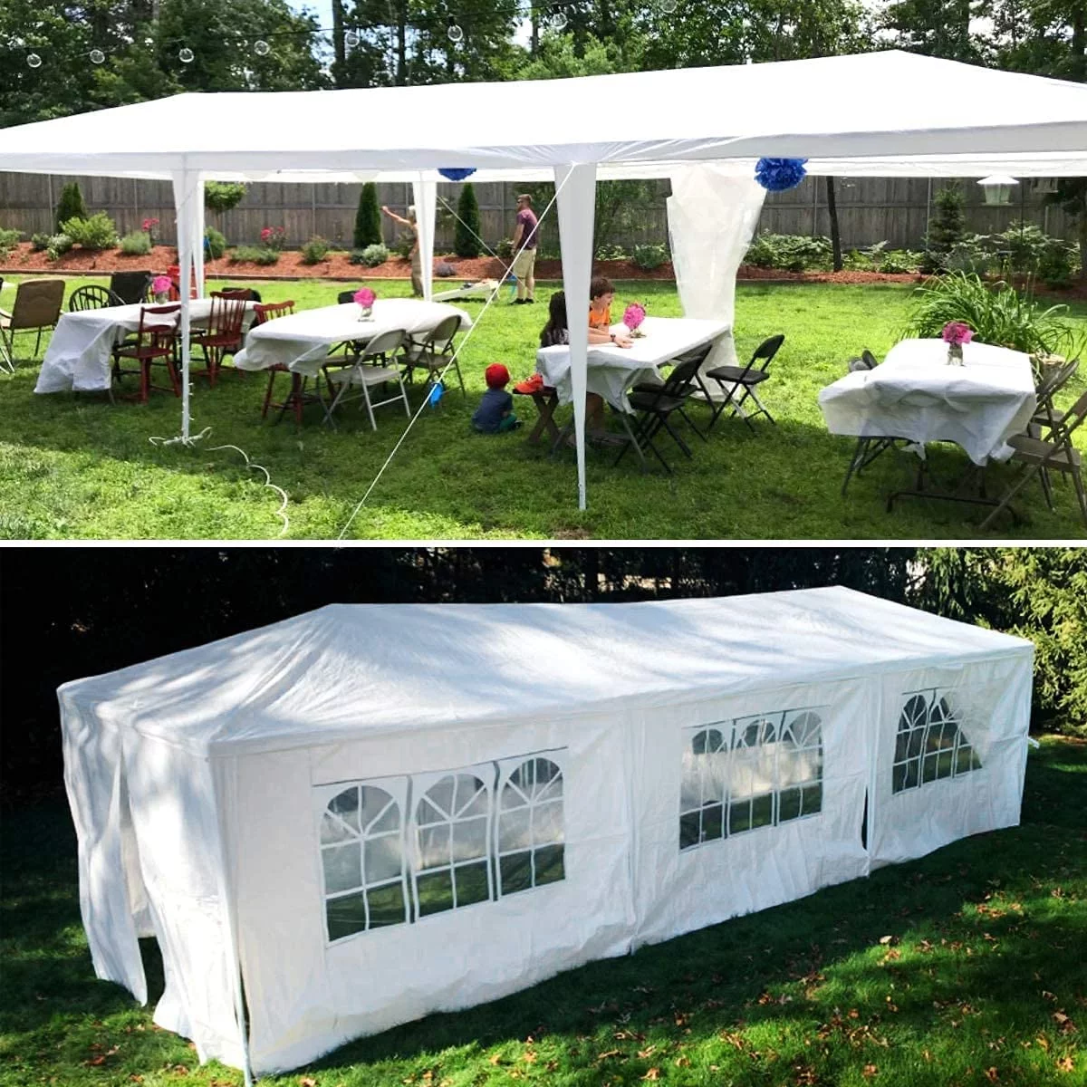 SUGIFT 10'x30' Wedding Party Tent Outdoor Canopy Tent with 8 Side Walls White - Womvr